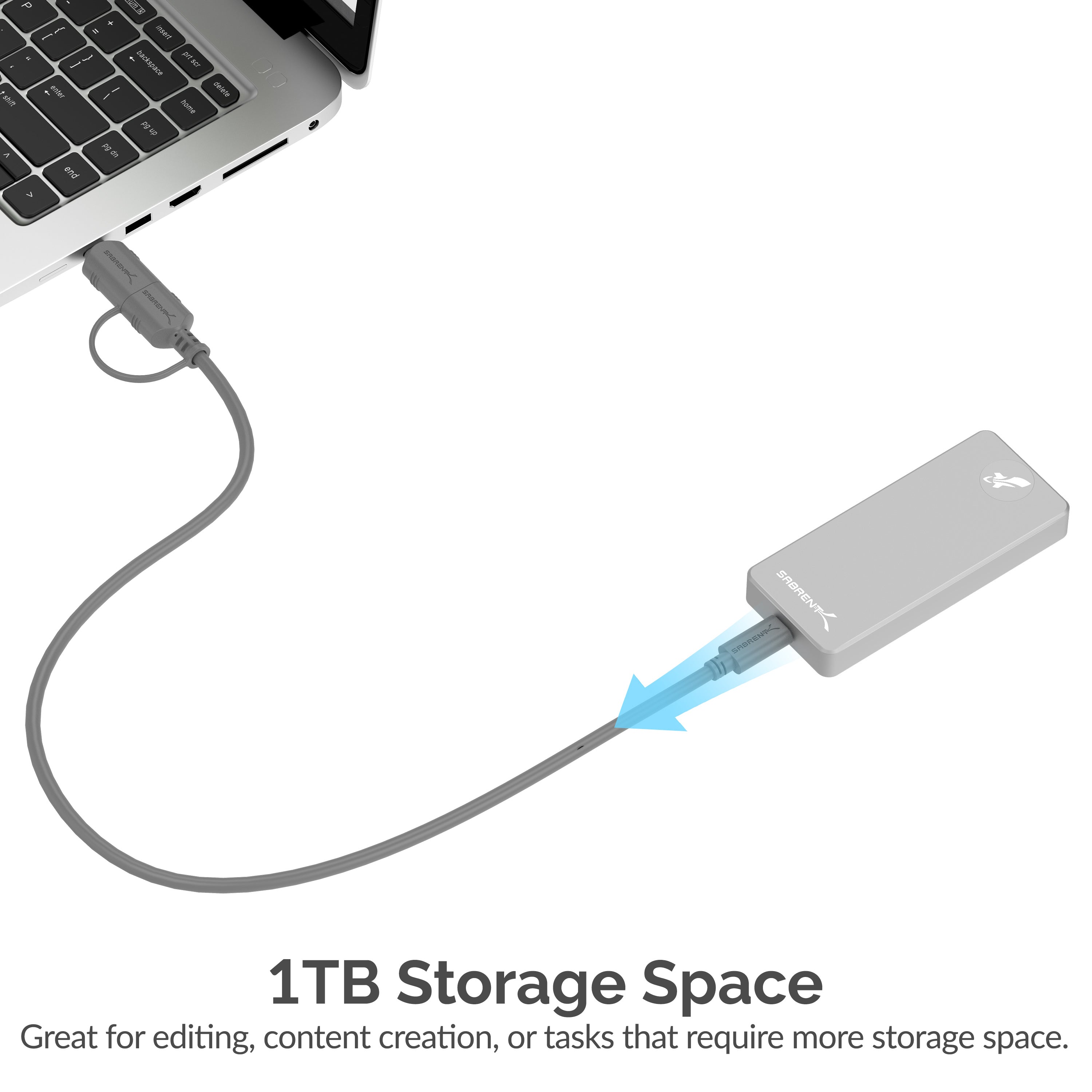 Sabrent Rocket Pro 1TB USB 3.2 External Aluminum SSD (SB-1TB-PRO)