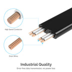SATA III (6 Gbit/s) Straight Data Cable with Locking Latch for HDD / SSD / CD and DVD drives (3 Pack - 20-Inch)
