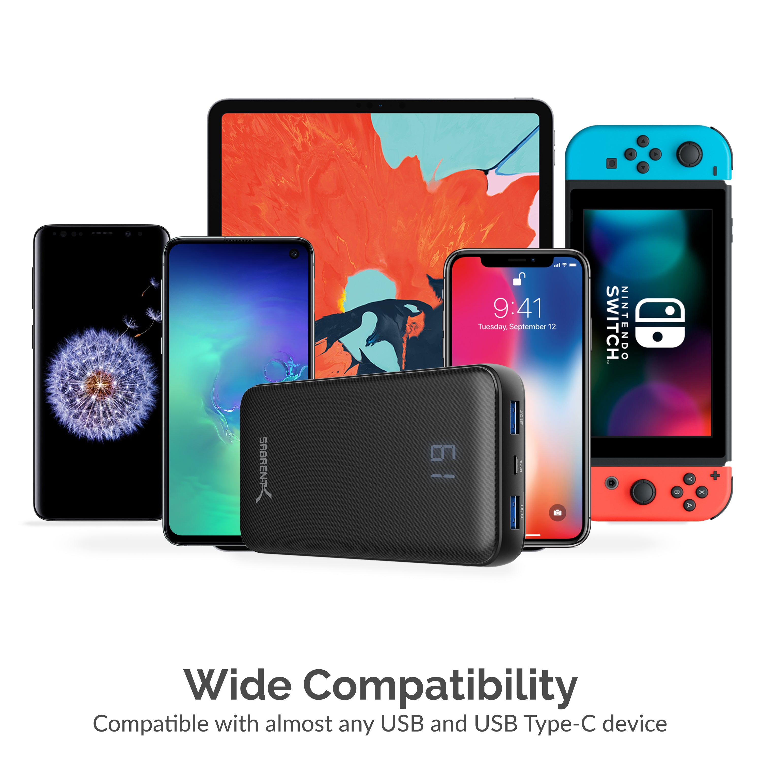 20000 mAh USB C PD Power Bank with Quick Charge 3.0