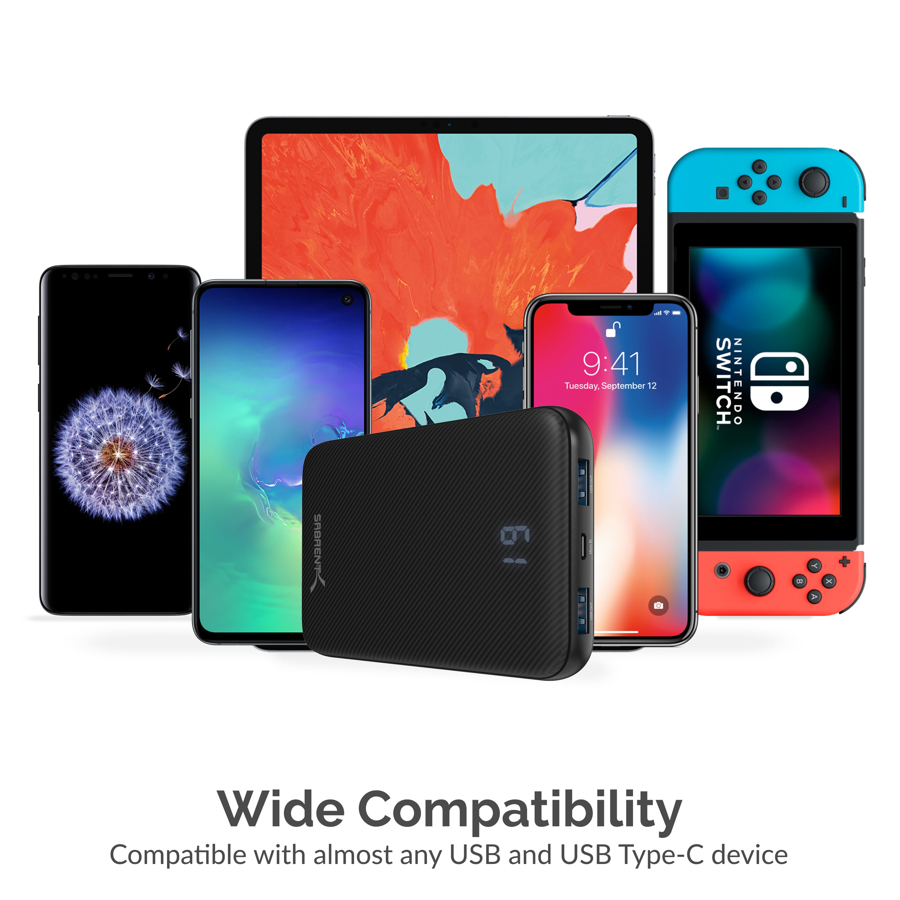 10000 mAh USB C PD Power Bank with Quick Charge 3.0