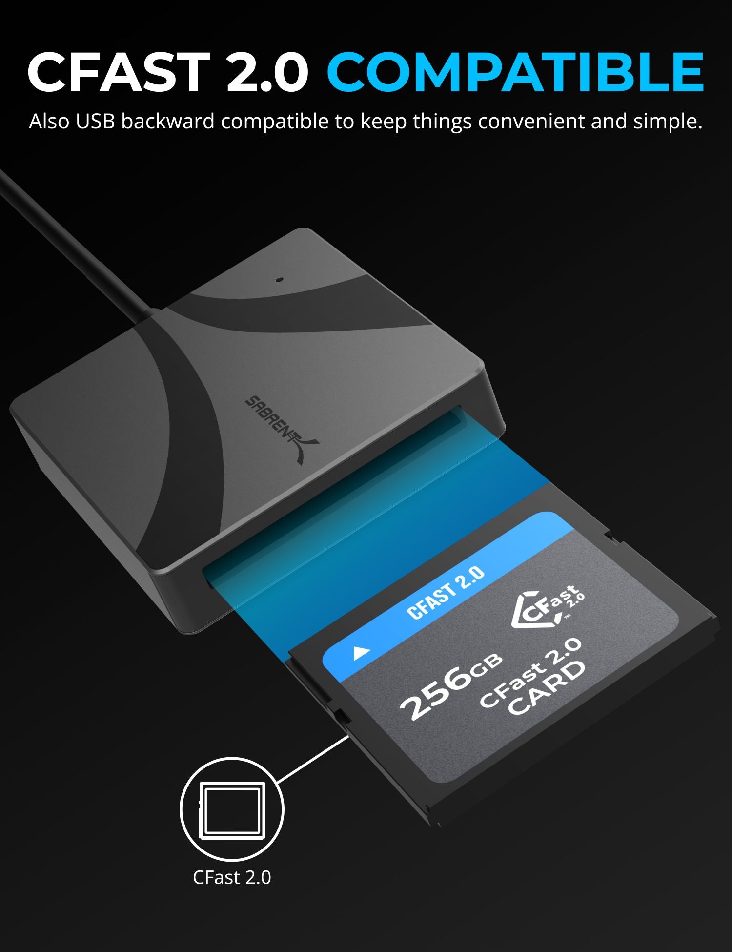 USB Type C CFast 2.0 Card Reader