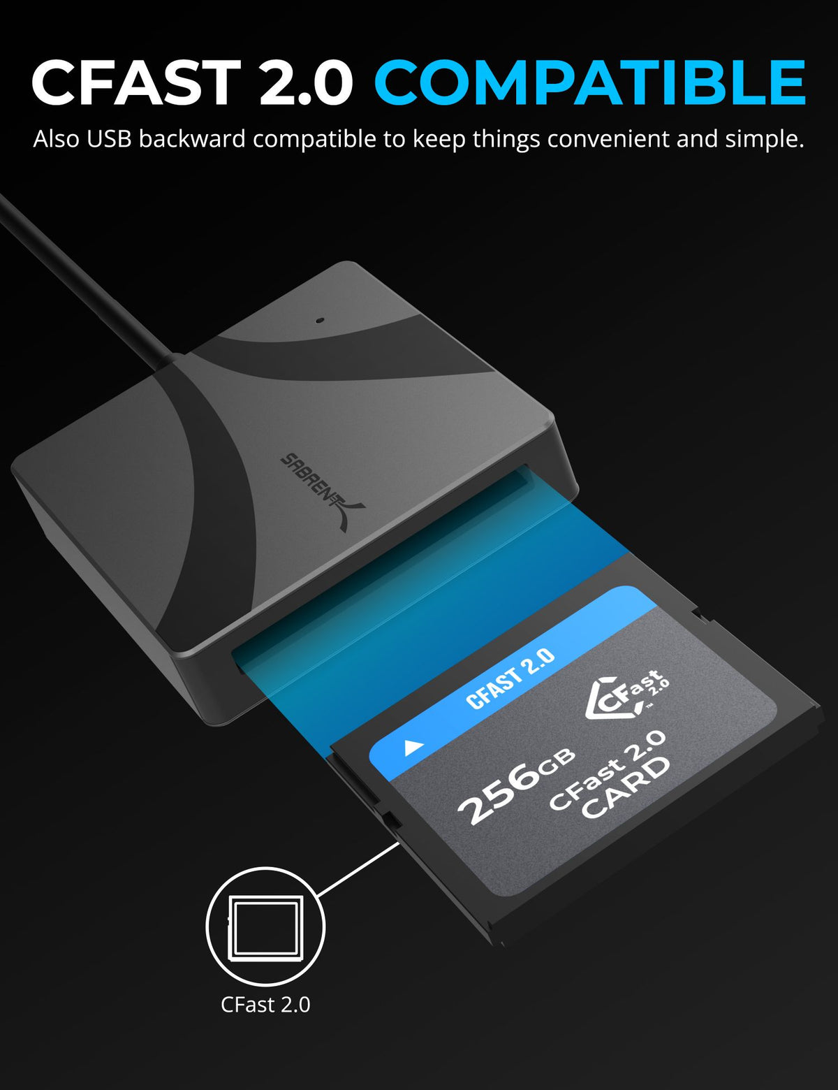 USB Type C CFast 2.0 Card Reader