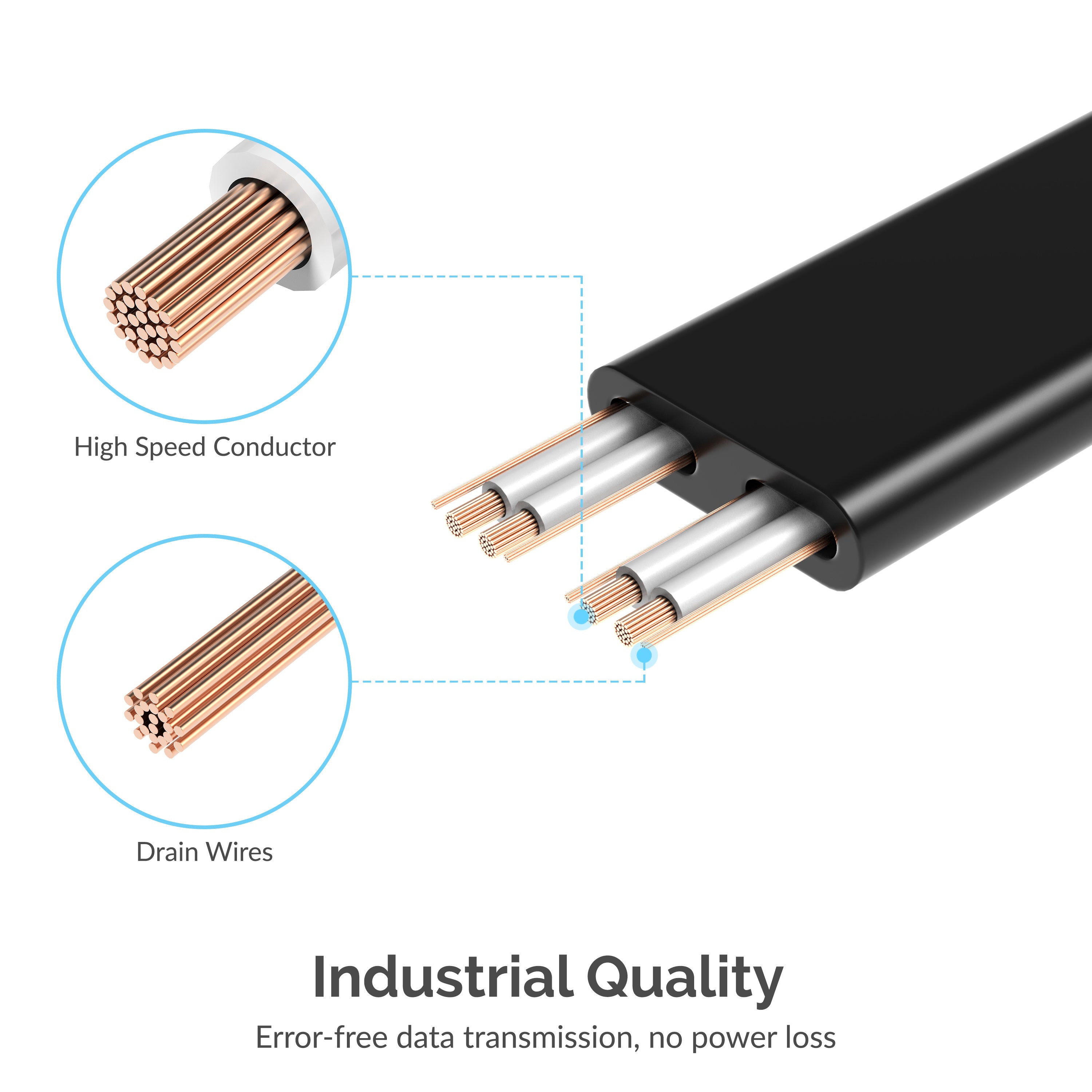 SATA III (6 Gbit/s) Right Angle Data Cable with Locking Latch for HDD / SSD / CD and DVD drives (3 Pack - 20-Inch)
