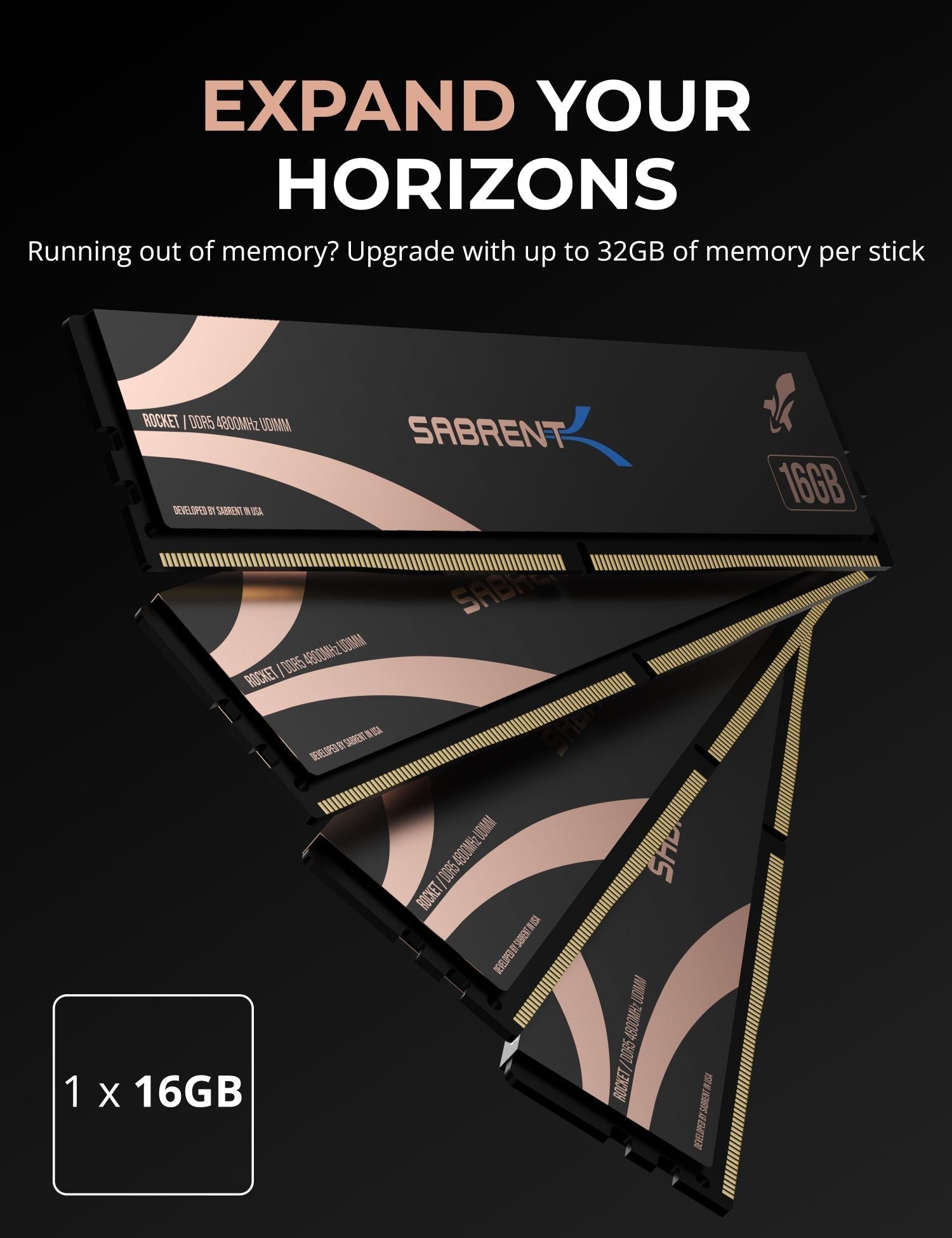 Rocket DDR5 64GB U-DIMM 4800MHz Memory Kit (4x16GB)