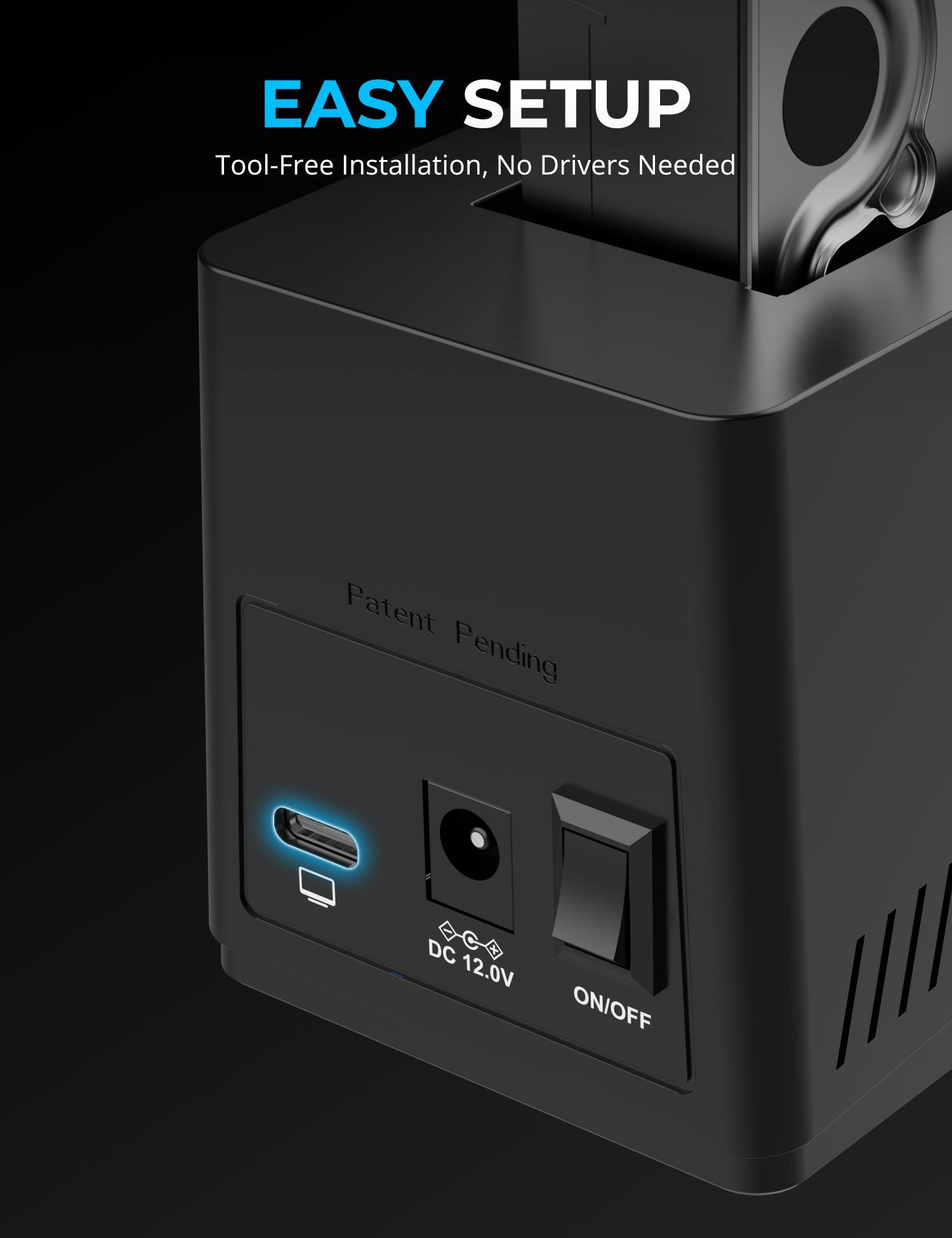USB-C Docking Station for M.2 PCIe/NVMe and SATA 2.5/3.5-Inch SSD & HDD