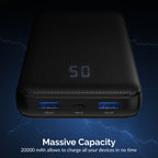 20000 mAh USB C PD Power Bank with Quick Charge 3.0