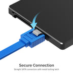 SATA III (6 Gbit/s) Right Angle Data Cable with Locking Latch for HDD / SSD / CD and DVD drives (3 Pack - 20-Inch)