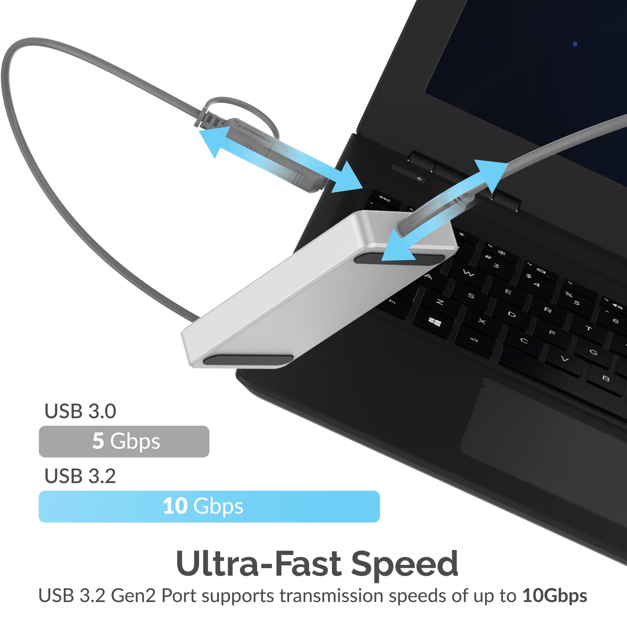 SABRENT 1TB Rocket Nano SSD de aluminio externo (azul) (SB-1TB-NANO SABRENT 1TB Rocket Nano SSD de aluminio externo (azul) (SB-1TB-NANO