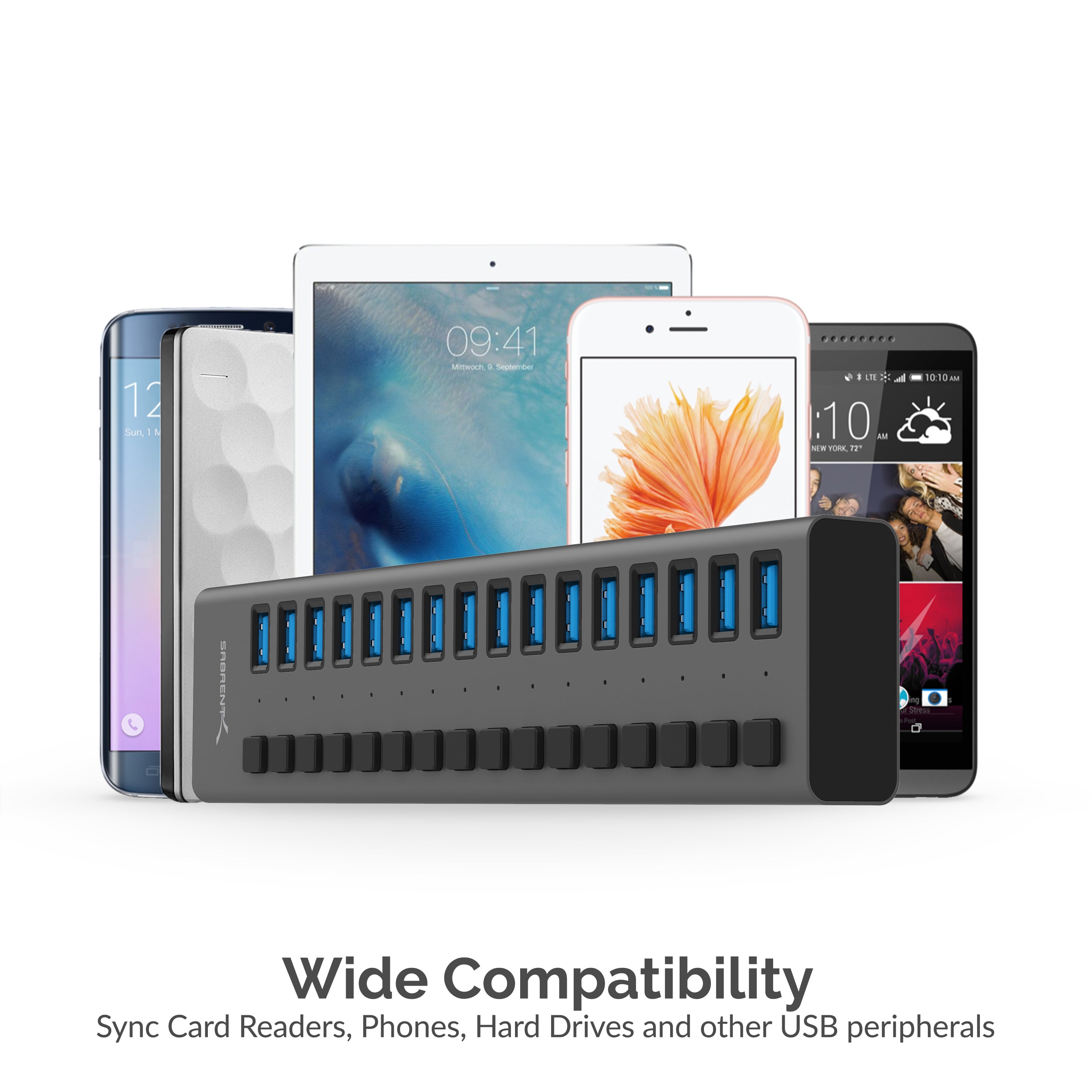 16-Port USB 3.0 Hub and Charger