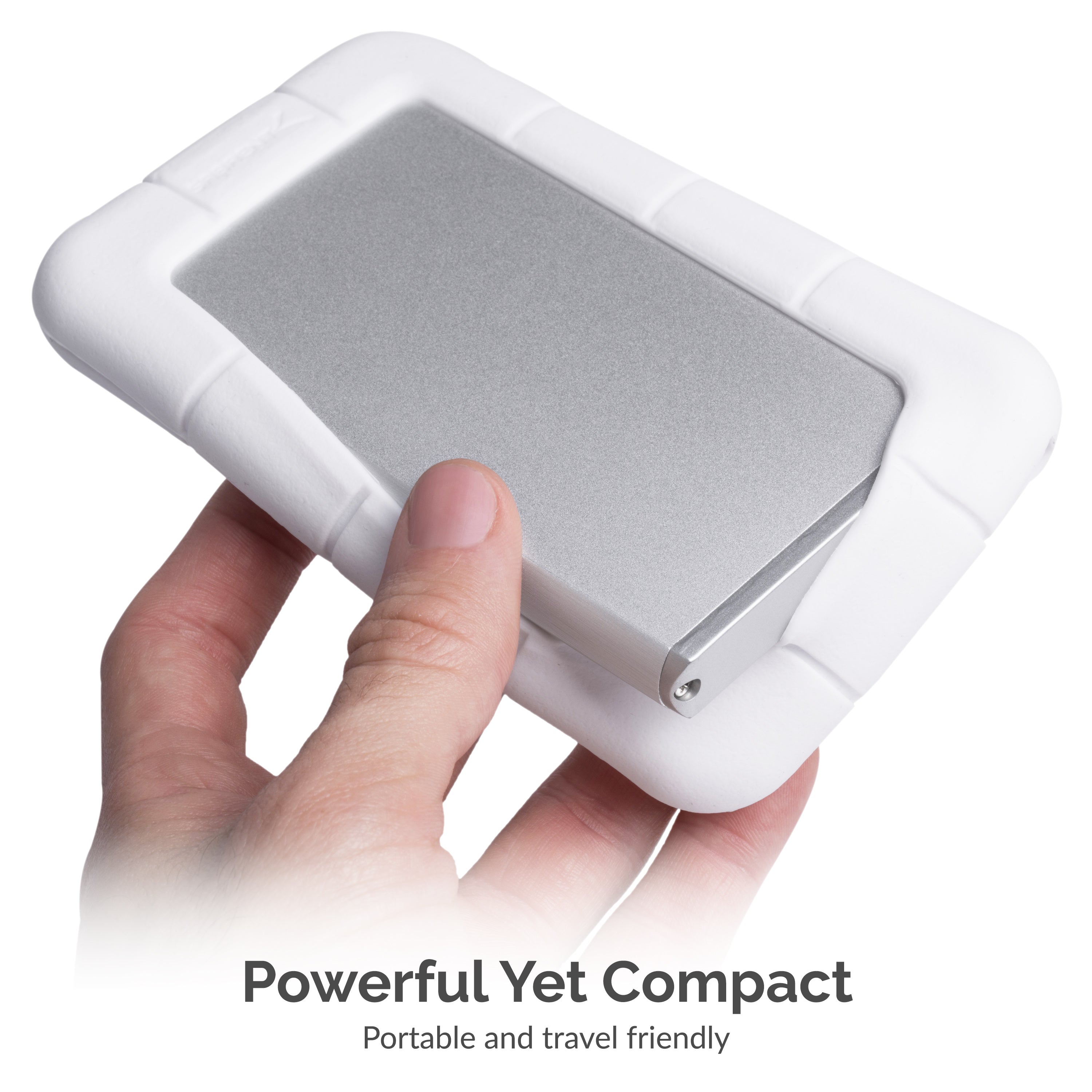 USB 3.0 to SSD / 2.5-Inch SATA External Shockproof Aluminum Hard Drive Enclosure [Support UASP SATA III] White / Silver