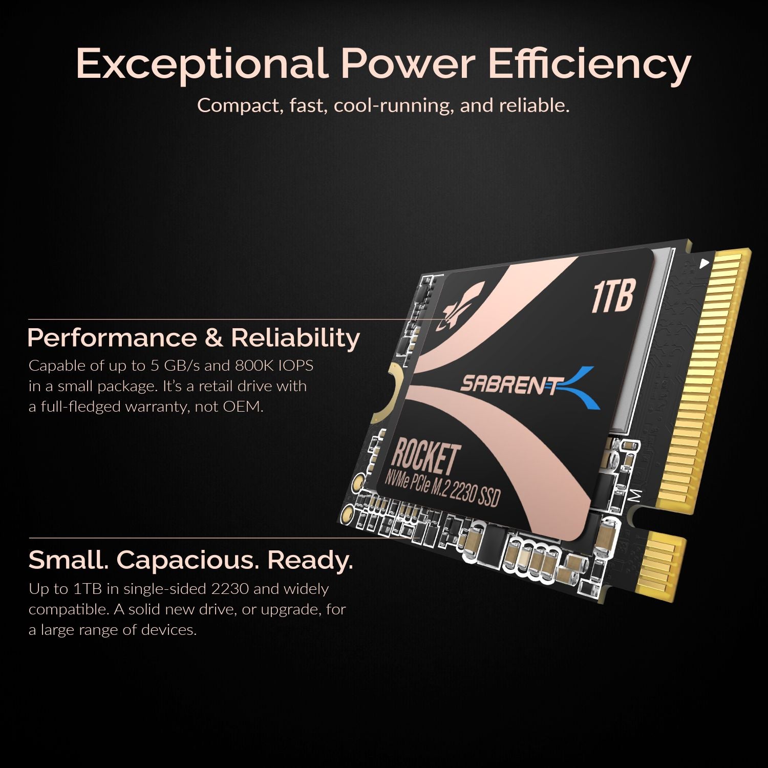 Sabrent 1TB Rocket Nvme PCIe 4.0 M.2 2280 Internal SSD Maximum Performance  Solid State Drive (SB-ROCKET-NVMe4-1TB) 
