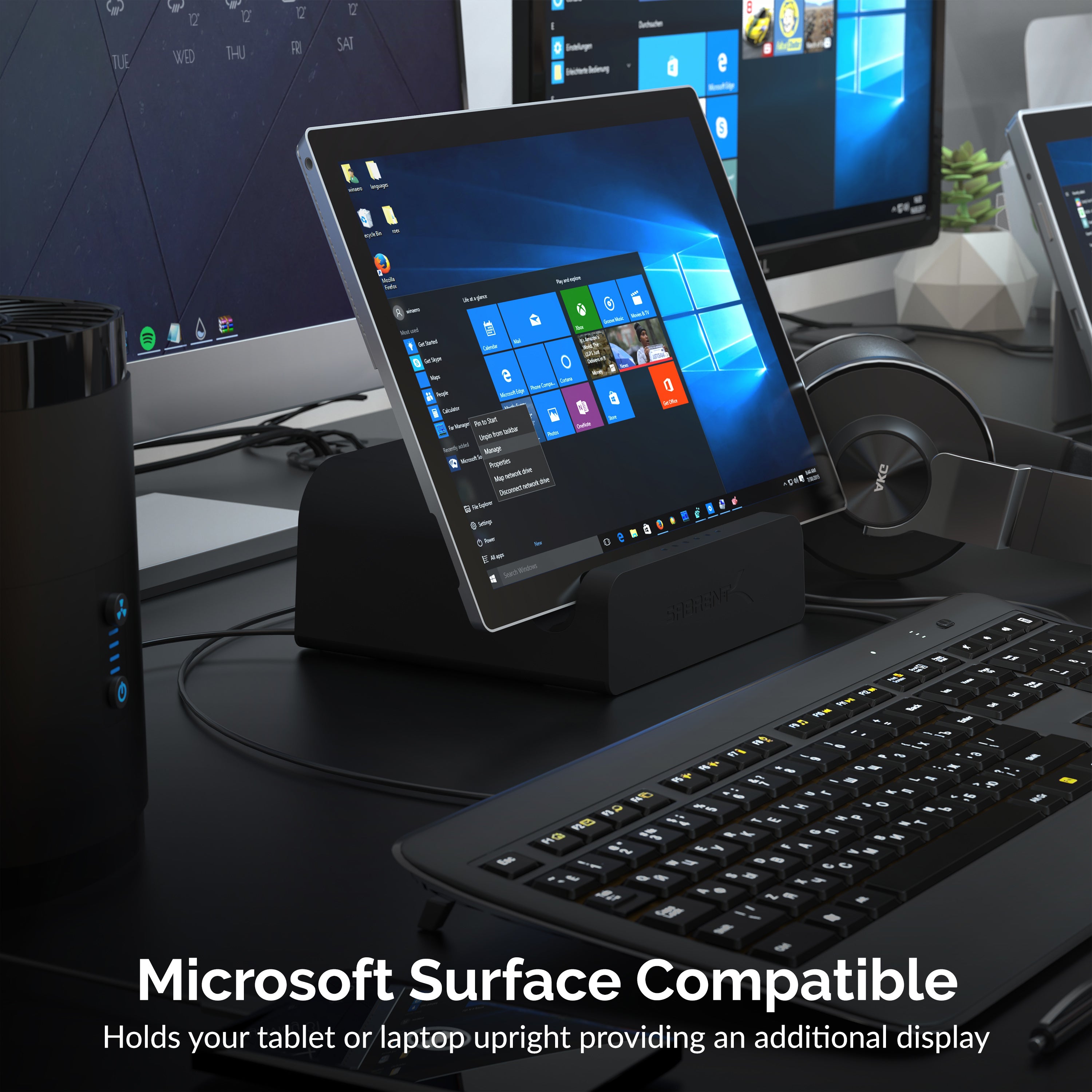 USB 3.0 Universal Docking Station with Stand for Tablets and Laptops