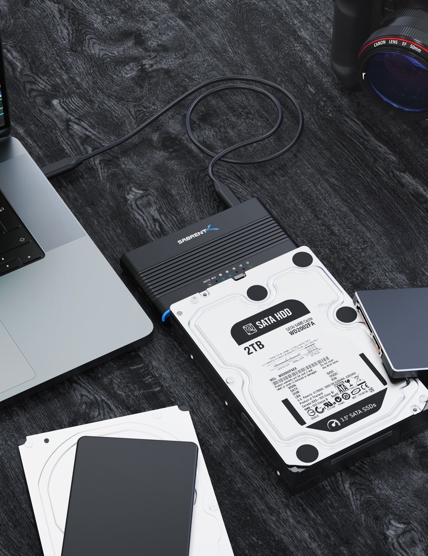 USB 3.2 Type C M.2 PCIe NVMe + 2.5/3.5 Inch SSD & HDD Converter