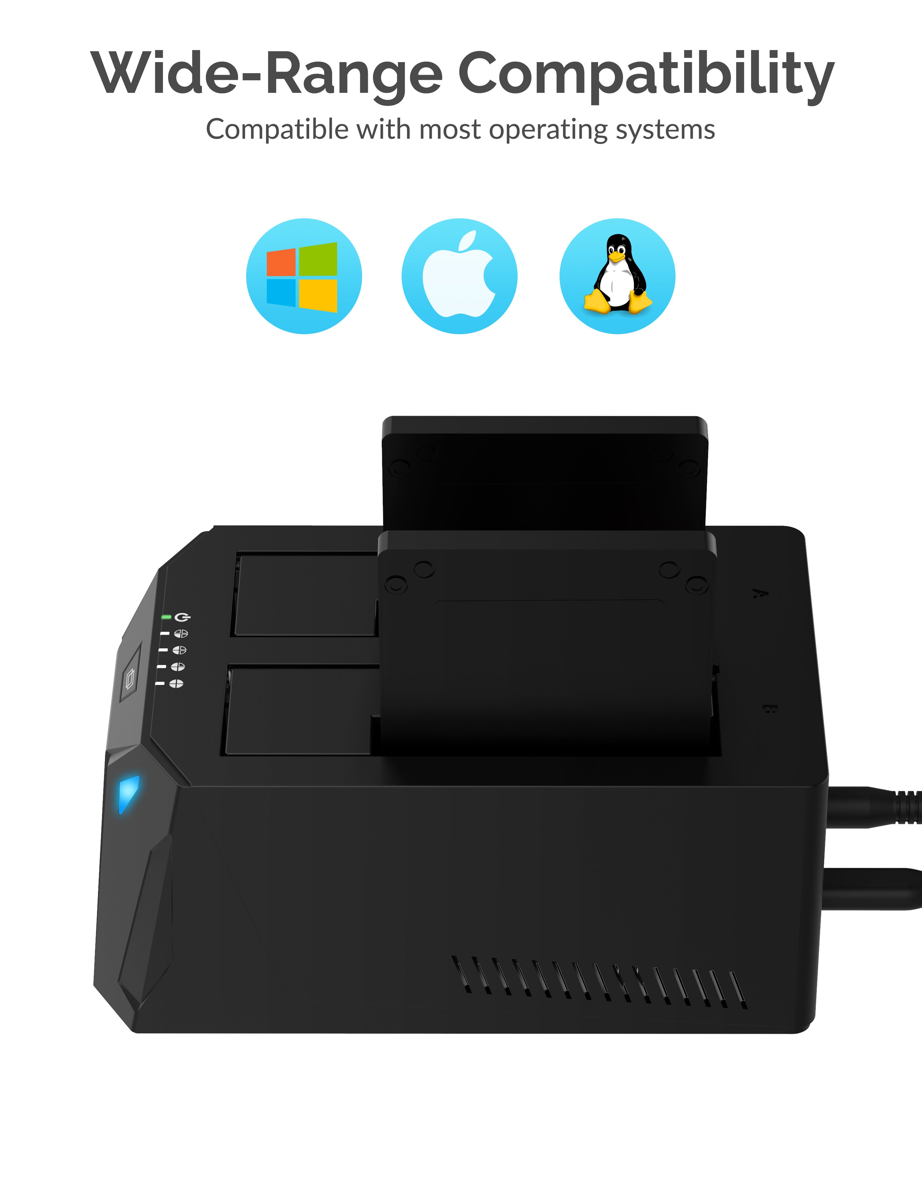USB Type-C SATA 2.5" & 3.5" Dual Bay Hard Drive Docking Station