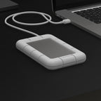 USB 2.0 to 2.5-Inch SATA/SSD External Shockproof Aluminum Hard Drive Enclosure White/Silver