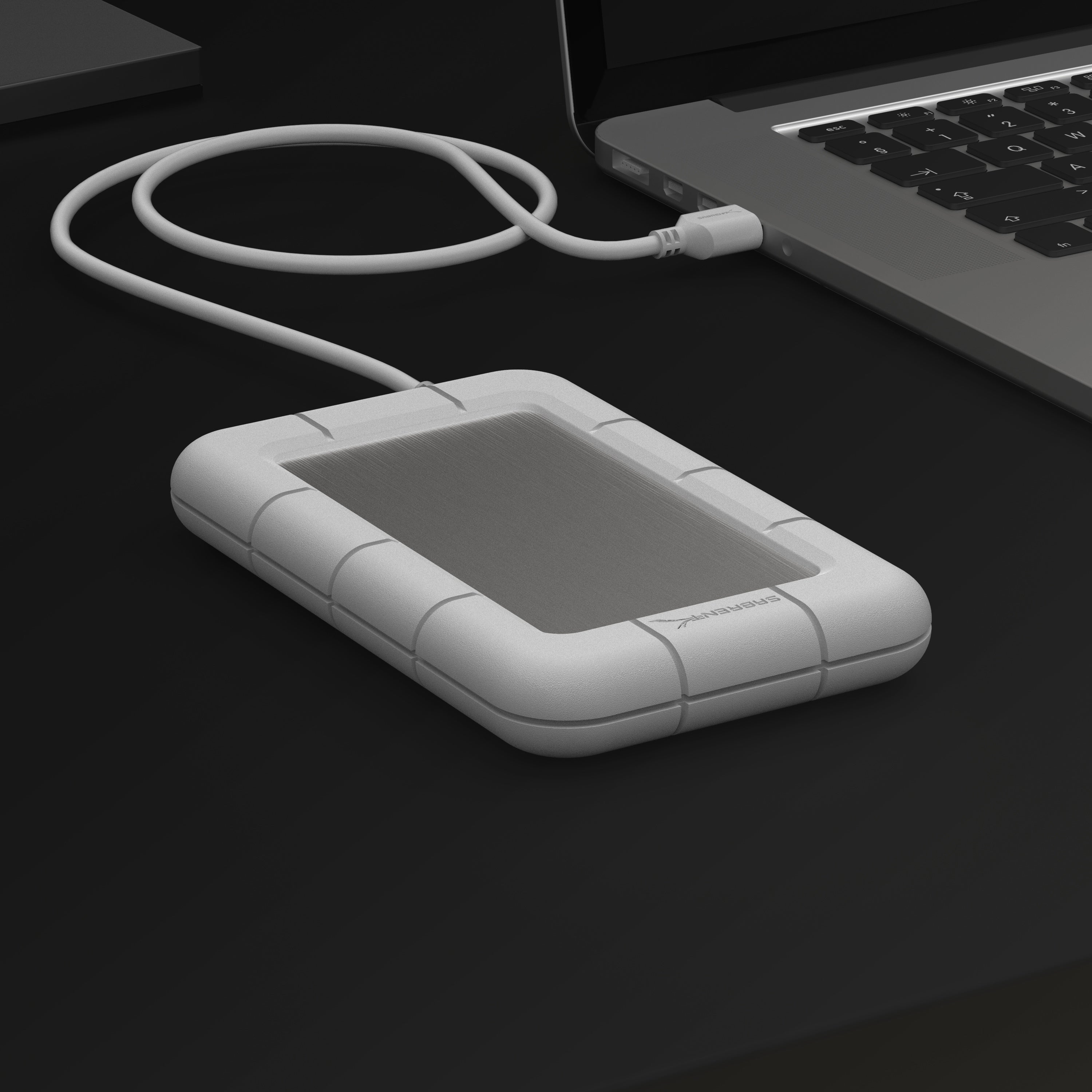 USB 2.0 to 2.5-Inch SATA/SSD External Shockproof Aluminum Hard Drive Enclosure White/Silver