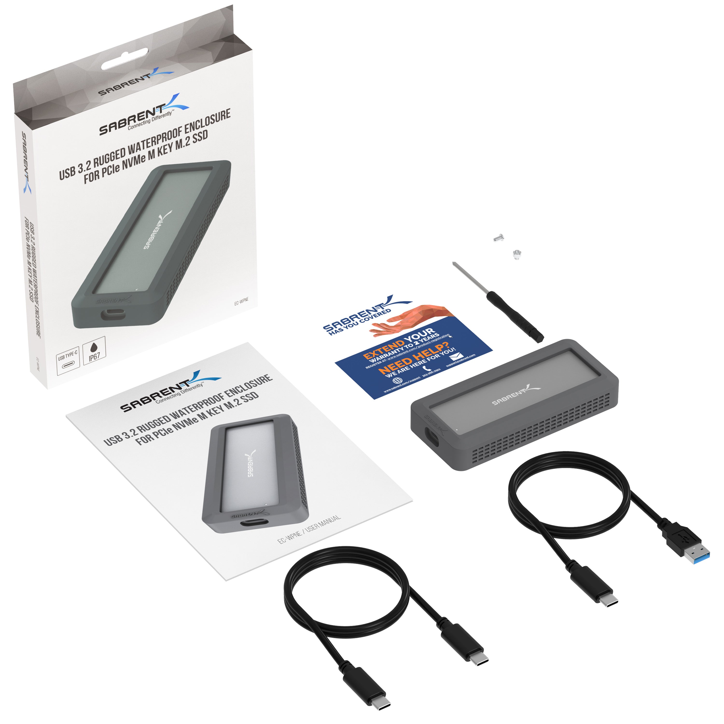 USB 3.2 Rugged Waterproof SSD Enclosure [IP67]