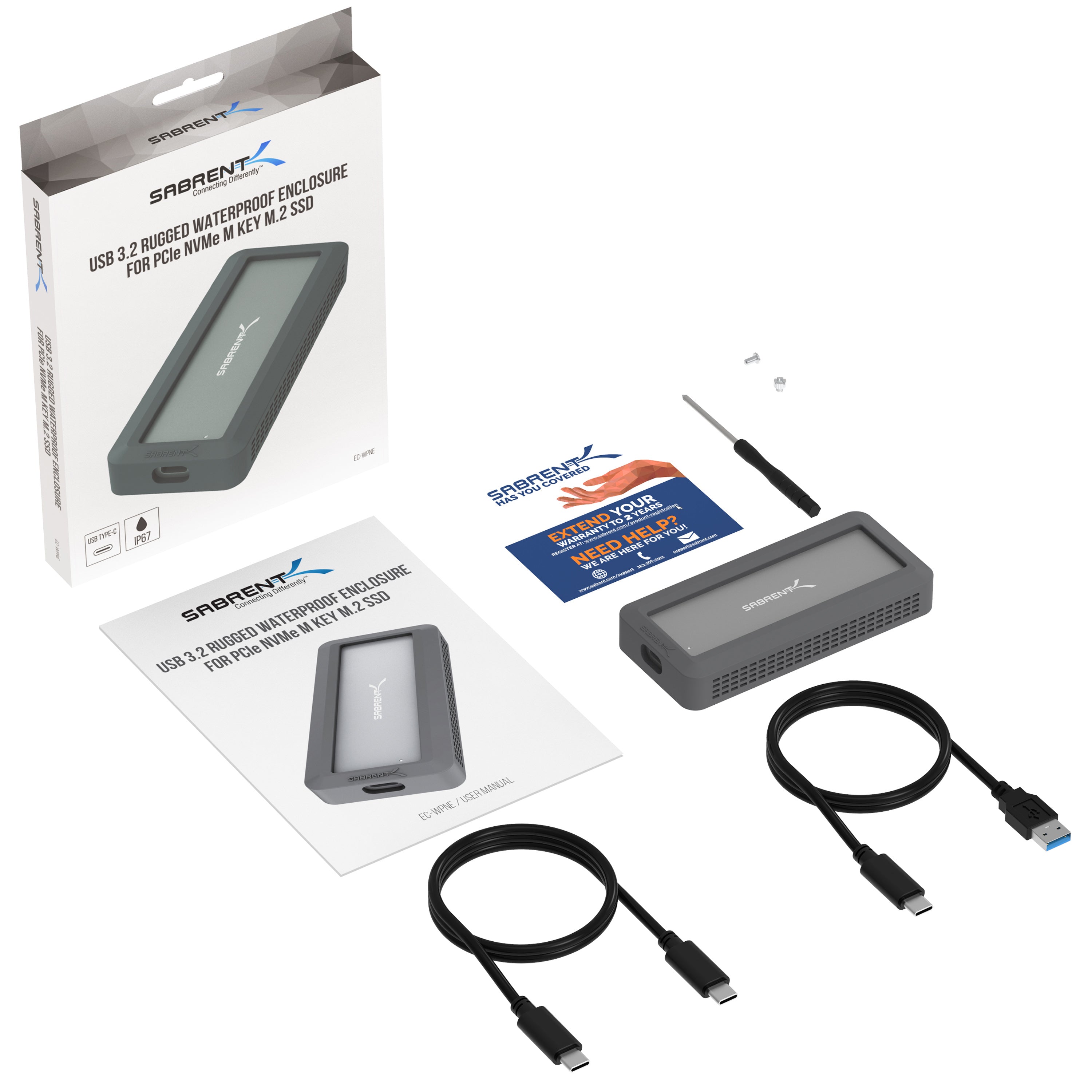 USB 3.2 Rugged Waterproof SSD Enclosure [IP67] - Sabrent
