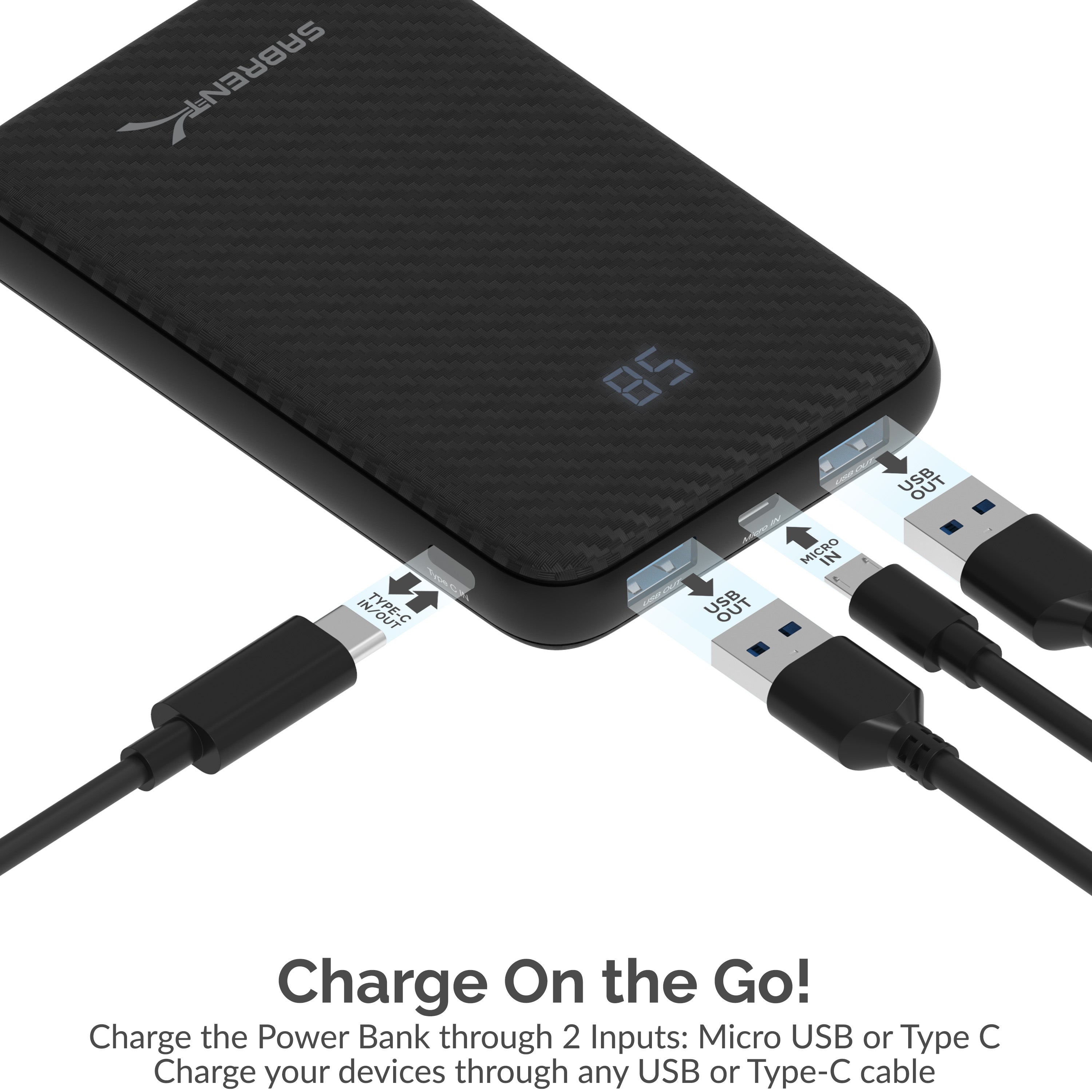 10000 mAh USB C PD Power Bank with Quick Charge 3.0