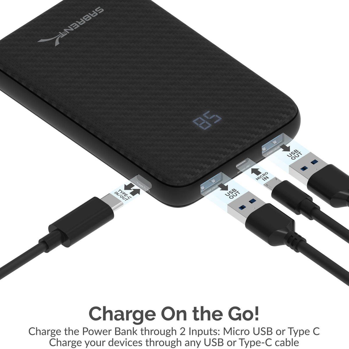 10000 mAh USB C PD Power Bank with Quick Charge 3.0