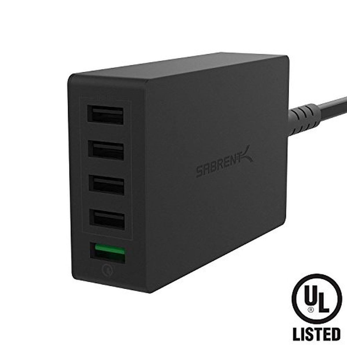 Quick Charge 3.0 [UL Certified] 54W 5-Port Family-Sized Desktop USB Rapid Charger. Smart USB Charger with Auto Detect Technology