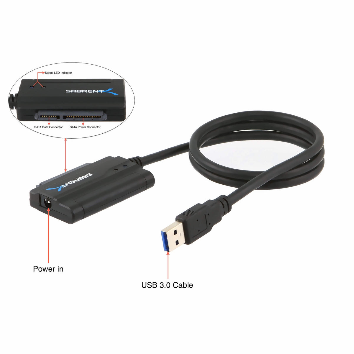 USB 3.0 to SATA 2.5-Inch/3.5-Inch/5.25-Inch Hard Drive Converter