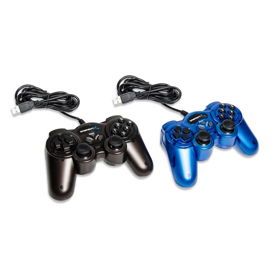 Pack of Two Twelve-Button USB 2.0 Game Controllers for PC - Sabrent