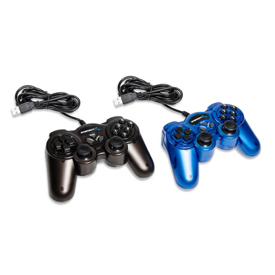 Pack of Two Twelve-Button USB 2.0 Game Controllers for PC