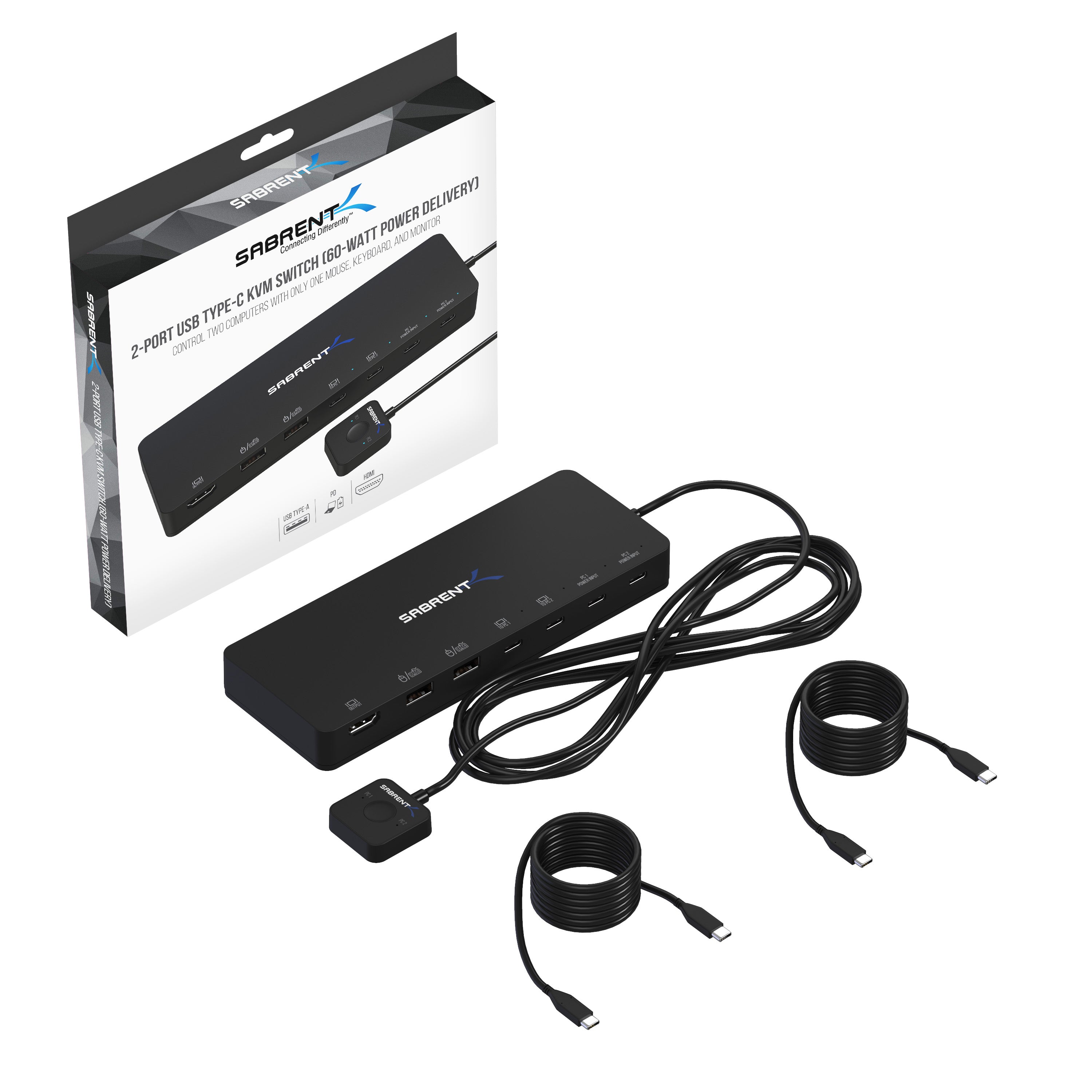 2-Port USB Type-C KVM Switch