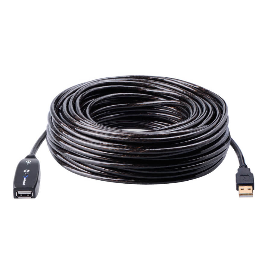 30 Meters (100 Feet) USB 2.0 Active Extension / Repeater Cable A Male to A Female