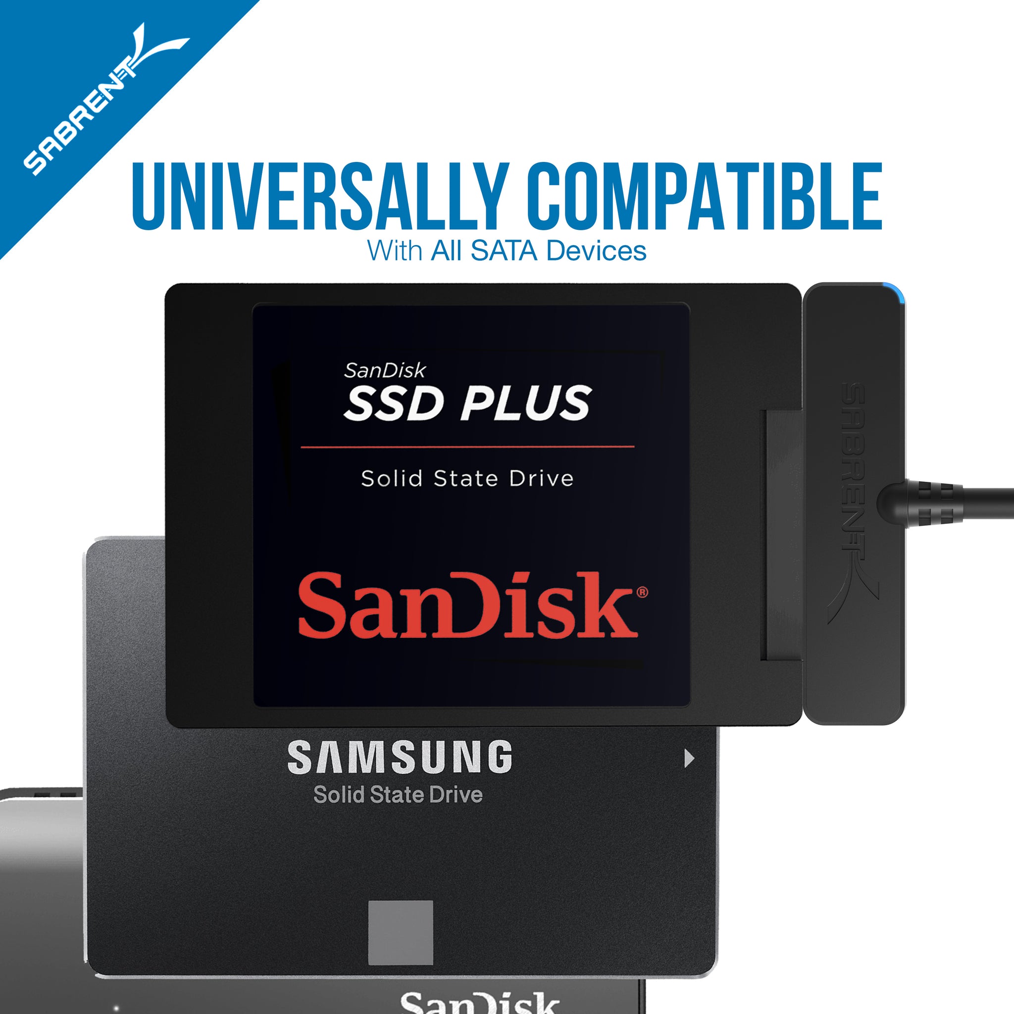 SABRENT USB 3.0 to SSD / 2.5 Inch SATA I/II/III Hard Drive Adapter (EC-SSHD)