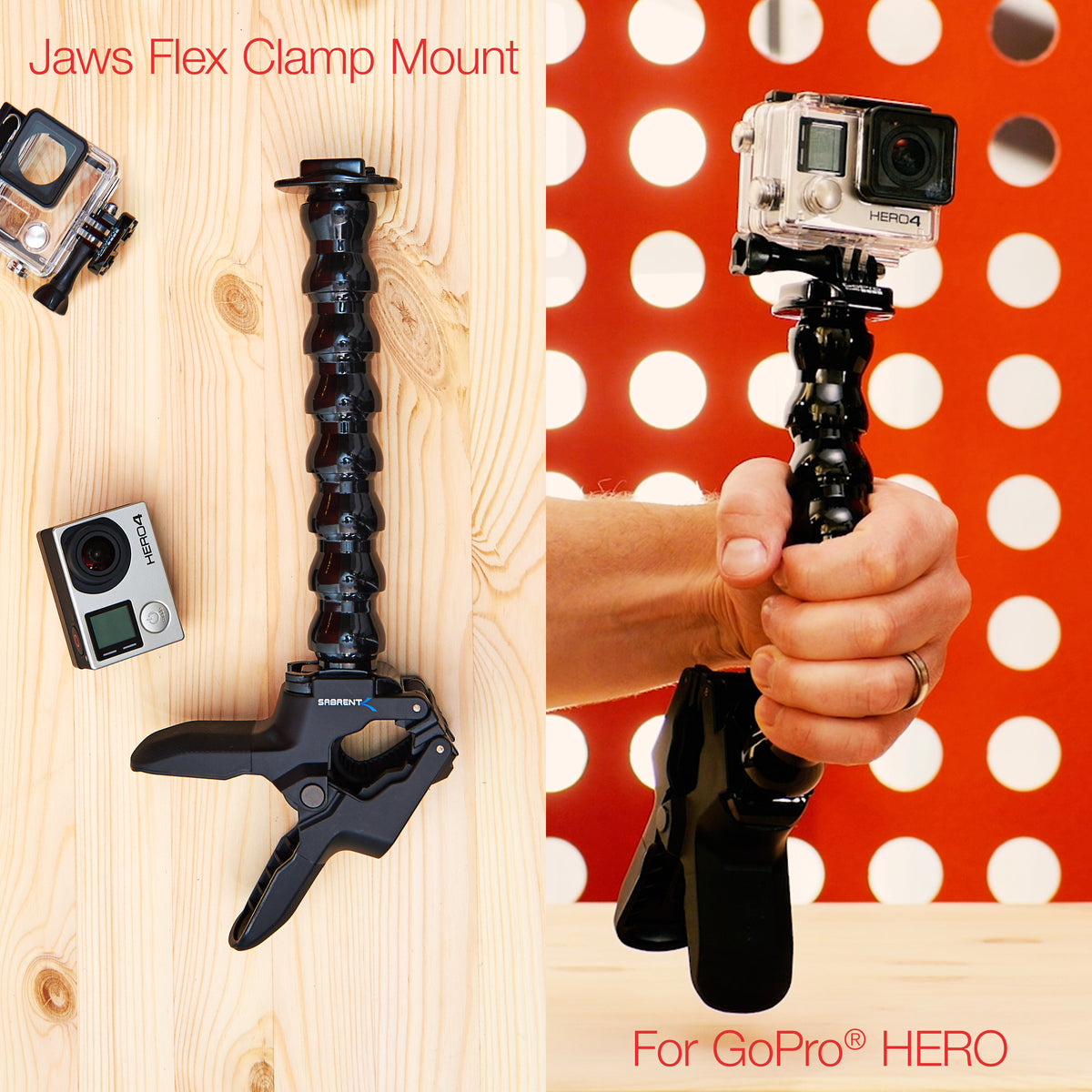 Adjustable Jaws Flex Clamp Mount for GoPro Cameras