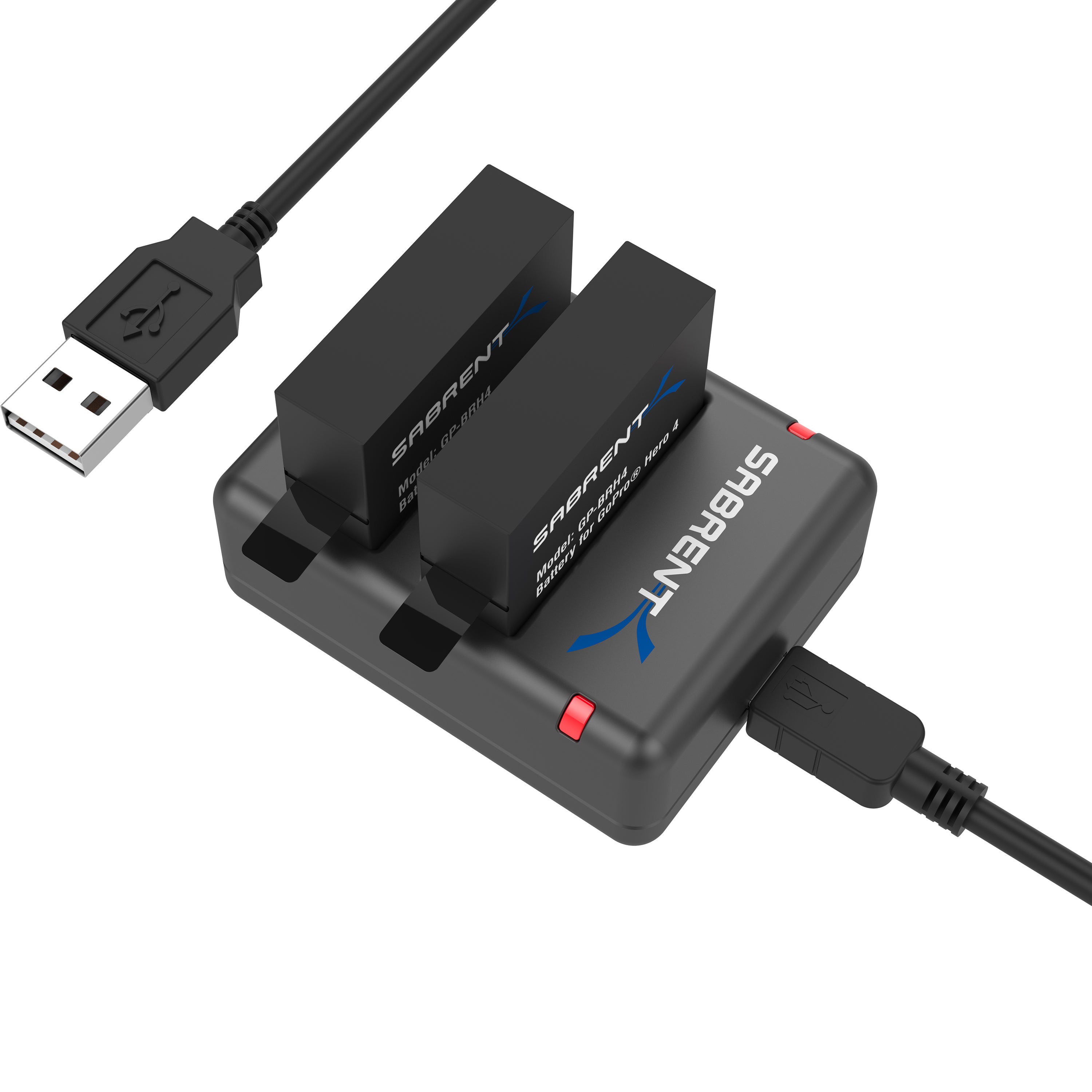 2 Pack Battery Set with Dual Battery Charger for GoPro HERO4 [AHDBT-401, AHBBP-401]