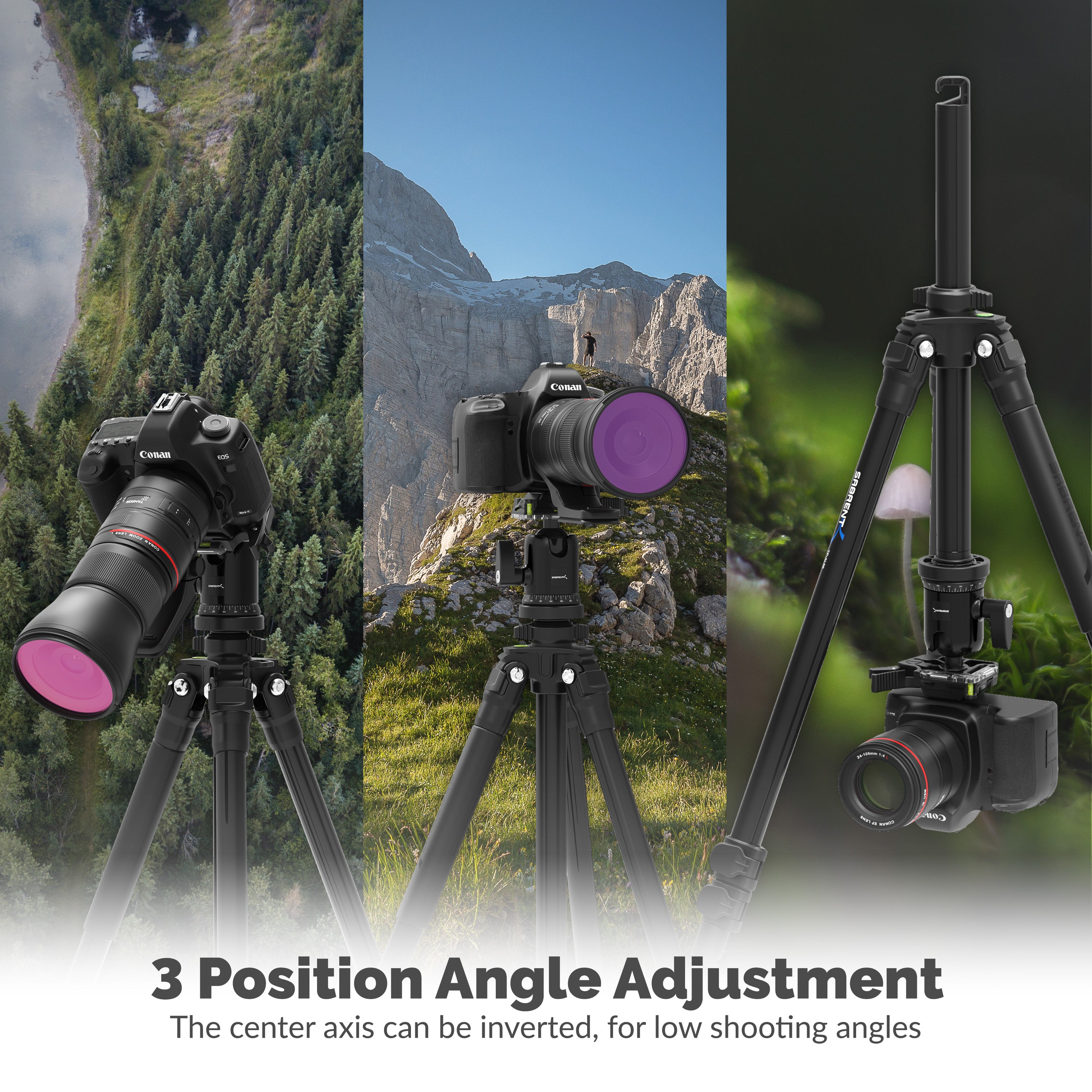 Aluminum Tripod With 360° Full Motion Camera Mount