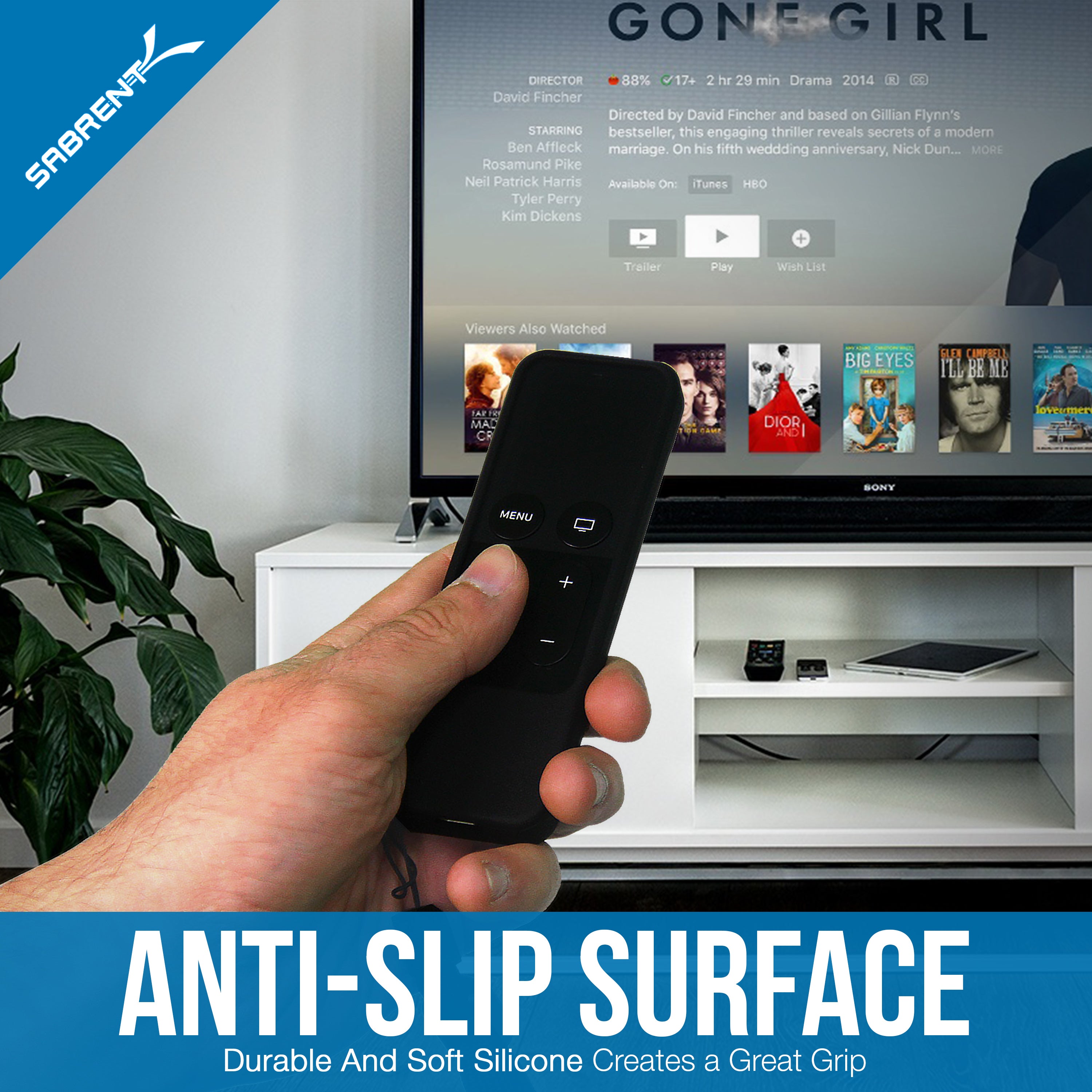 Apple TV Remote Shockproof Case with Magnetic Mount Holder Black