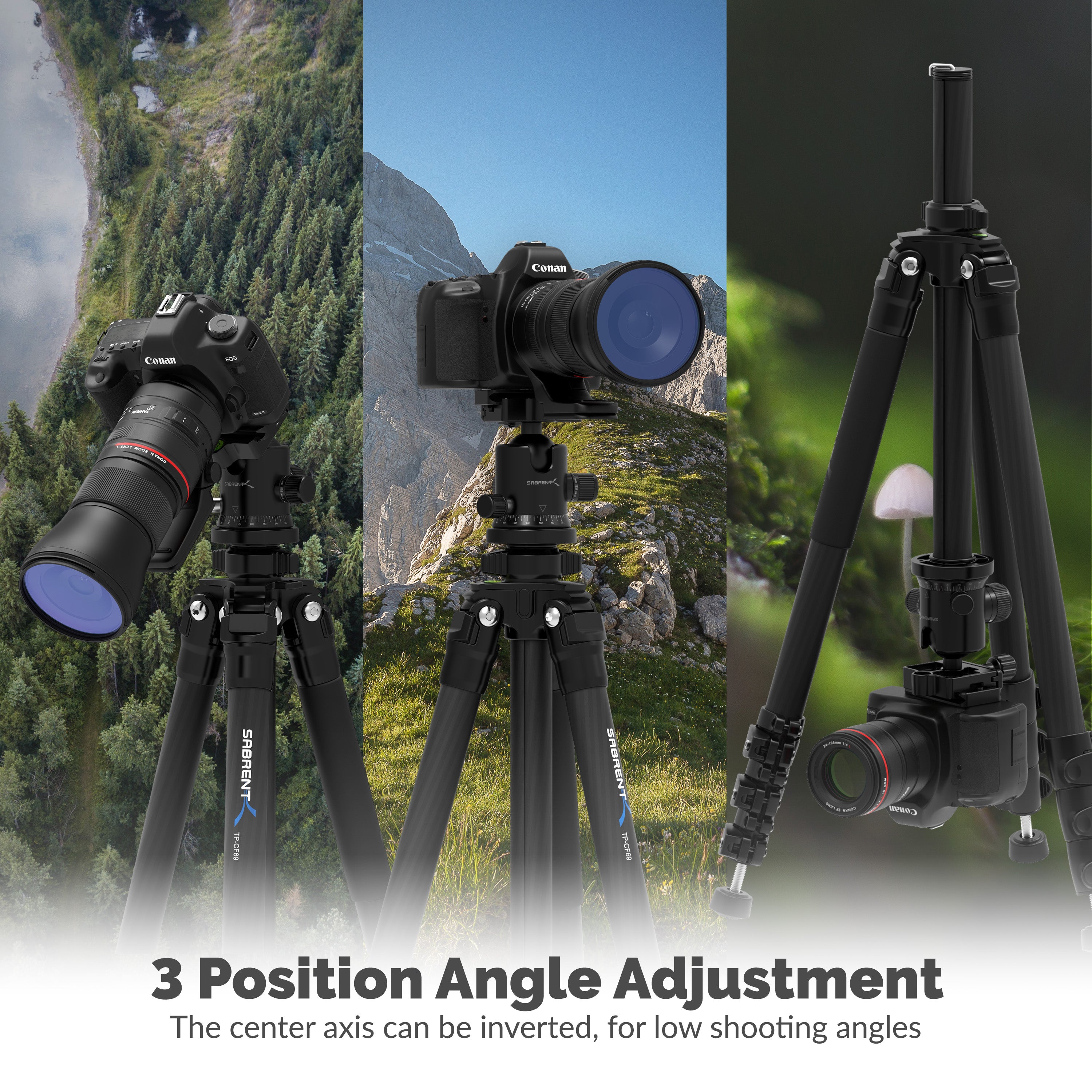 Carbon Fiber Tripod With 360° Camera Mount