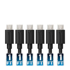 [6-Pack] 22AWG Premium 1ft Micro USB Cables High Speed USB 2.0 A Male to Micro B Sync and Charge Cables [Black]