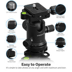 Carbon Fiber Tripod With 360° Camera Mount