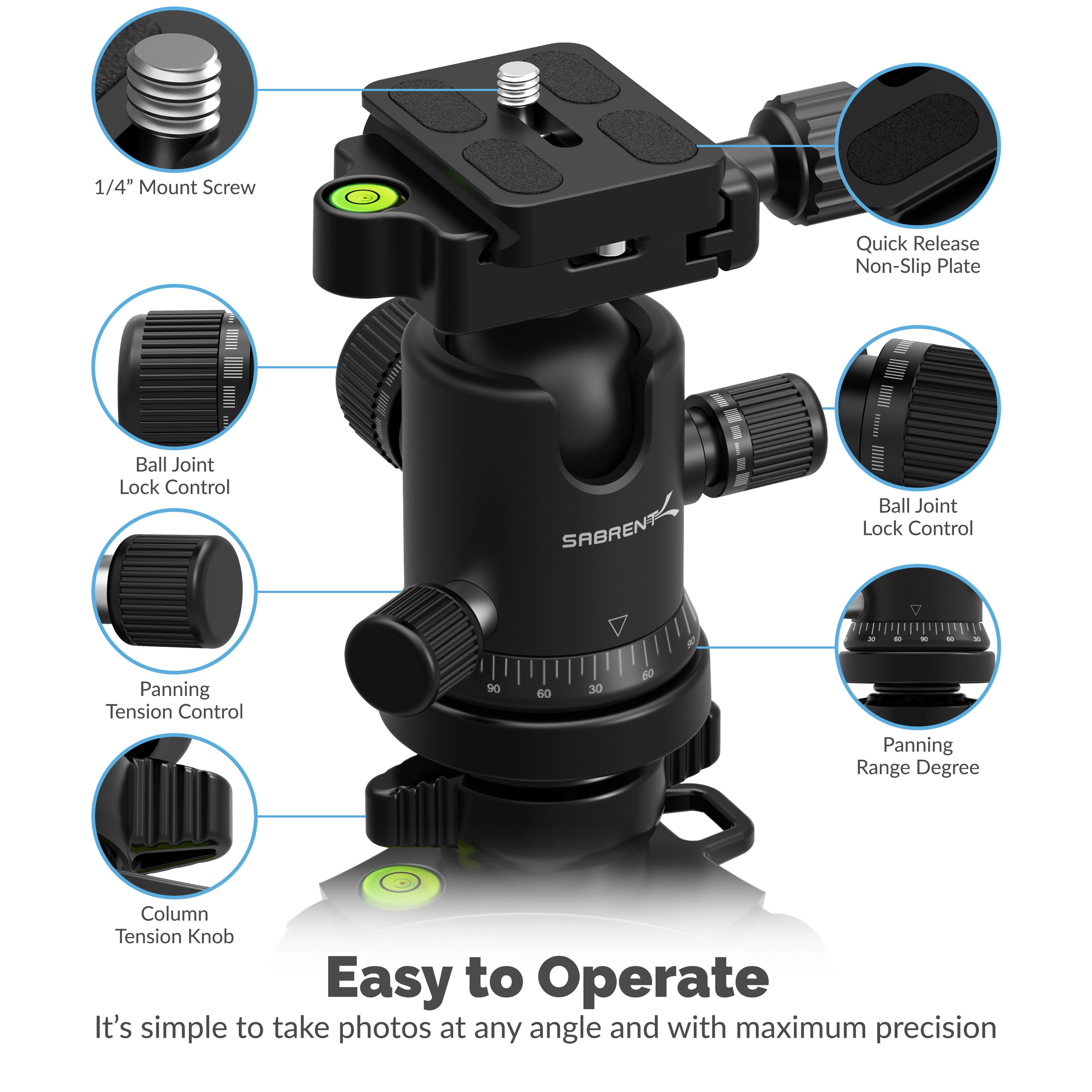 Carbon Fiber Tripod With 360° Camera Mount