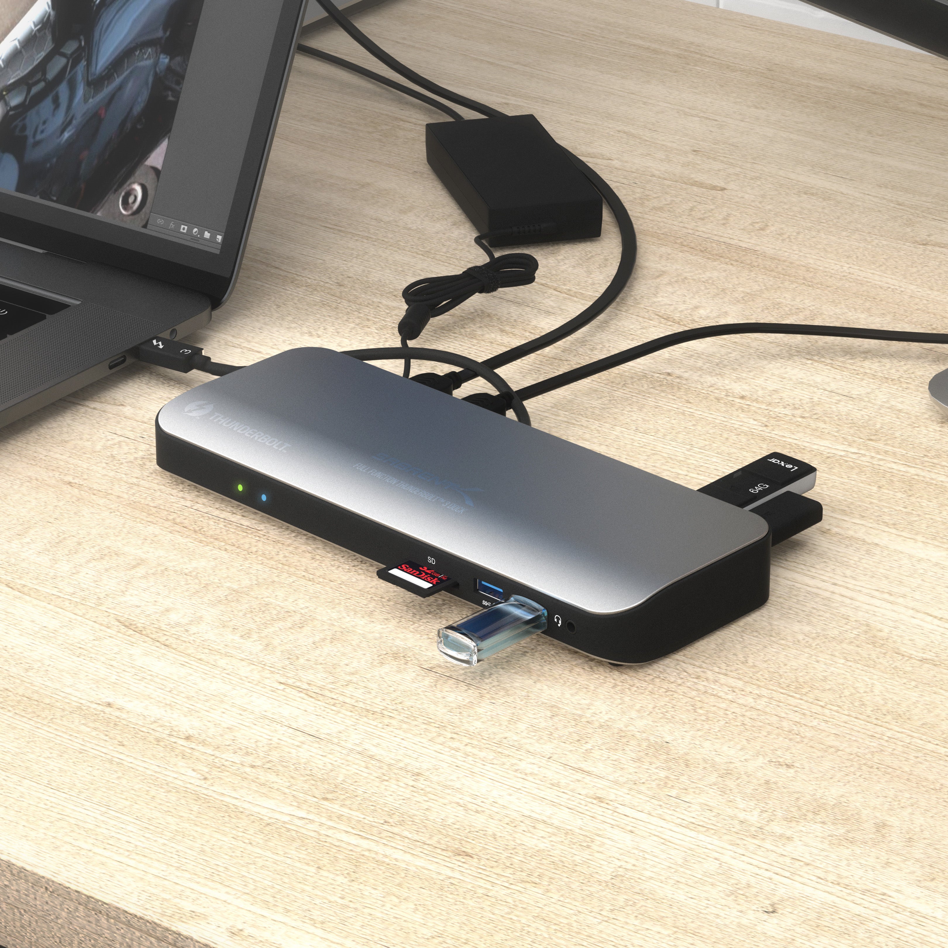 Thunderbolt 3 Docking Station with Power Delivery up to 60W Charging - Dual-4K Display