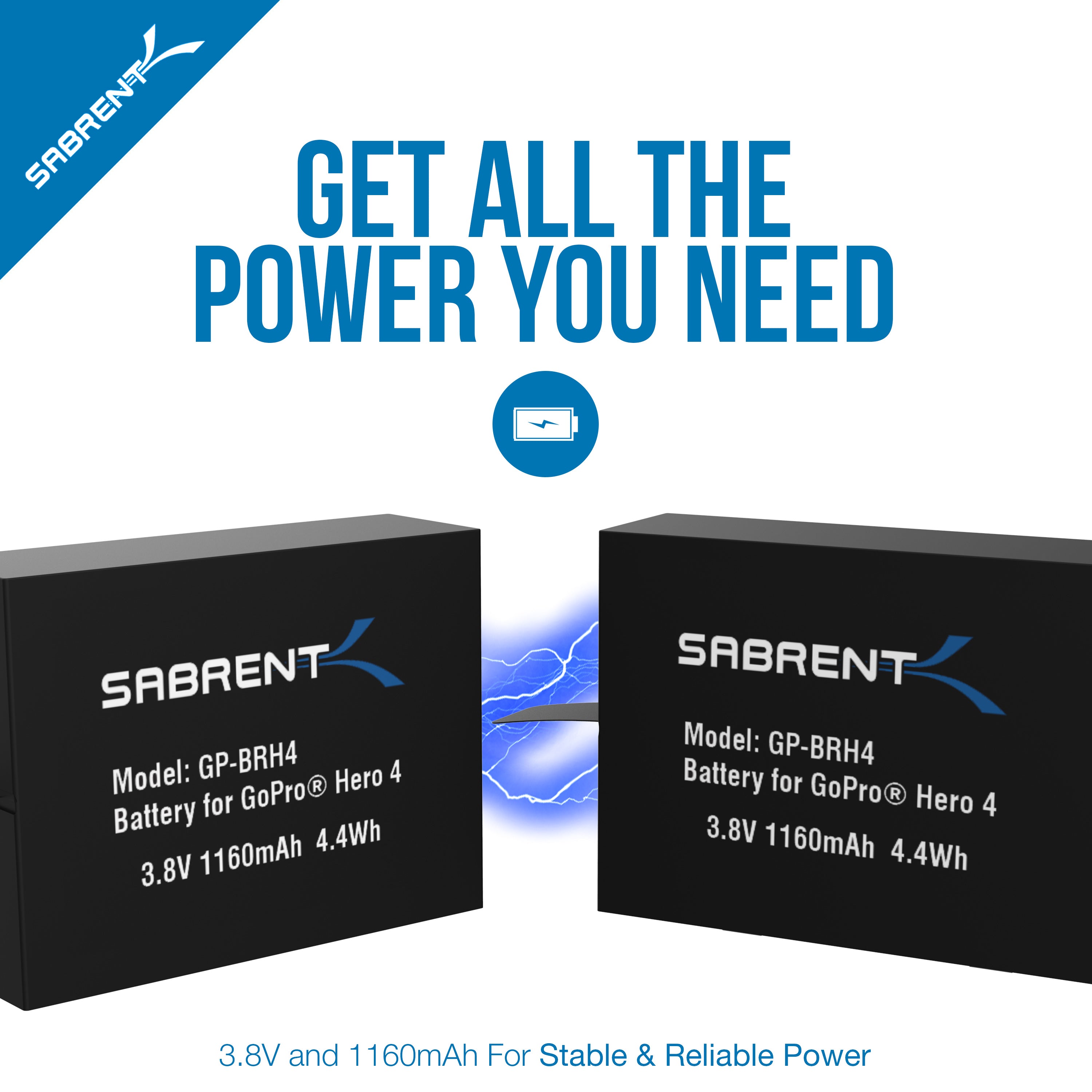 2 Pack Battery Set with Dual Battery Charger for GoPro HERO4 [AHDBT-401, AHBBP-401]
