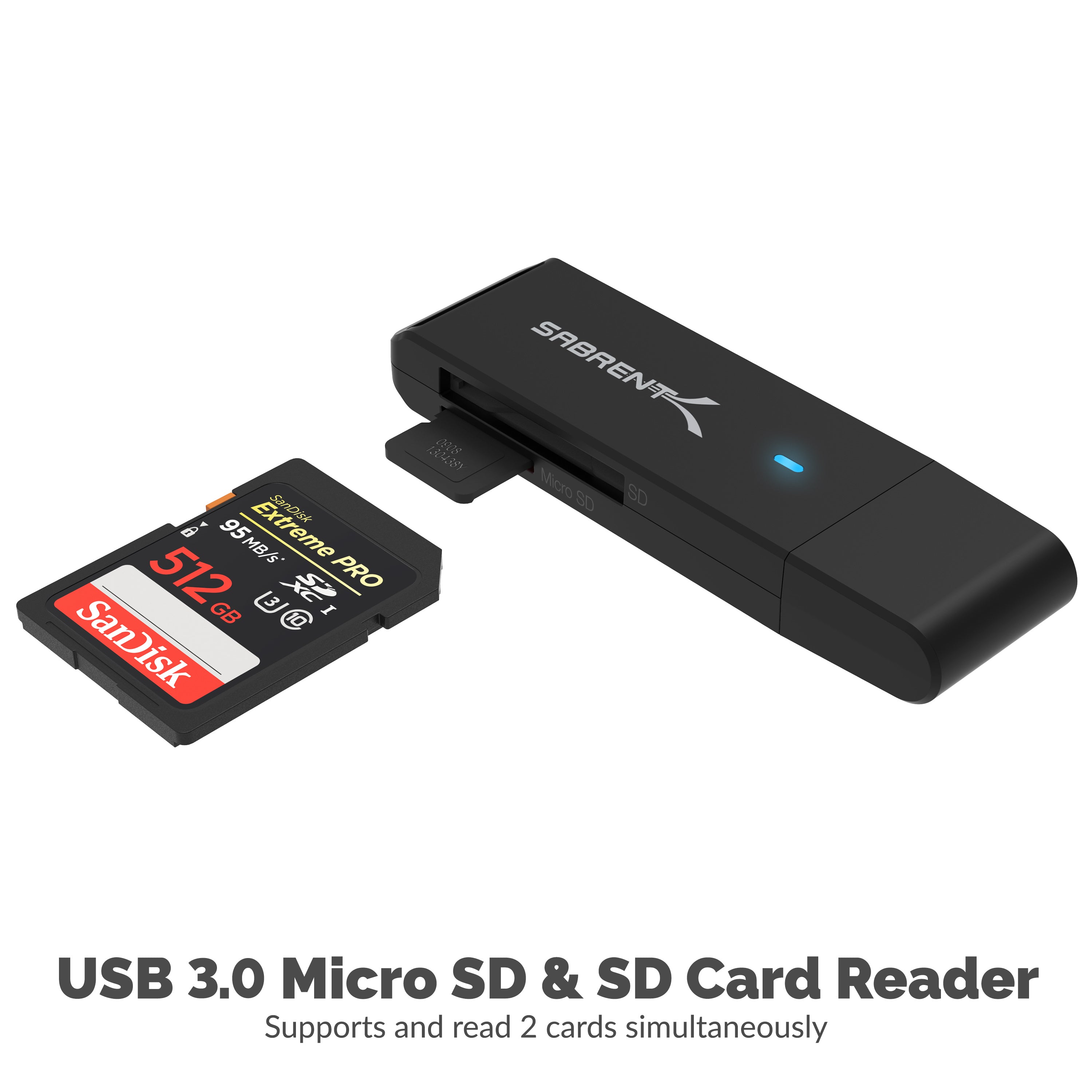 USB 3.0 Micro SD and SD Card Reader
