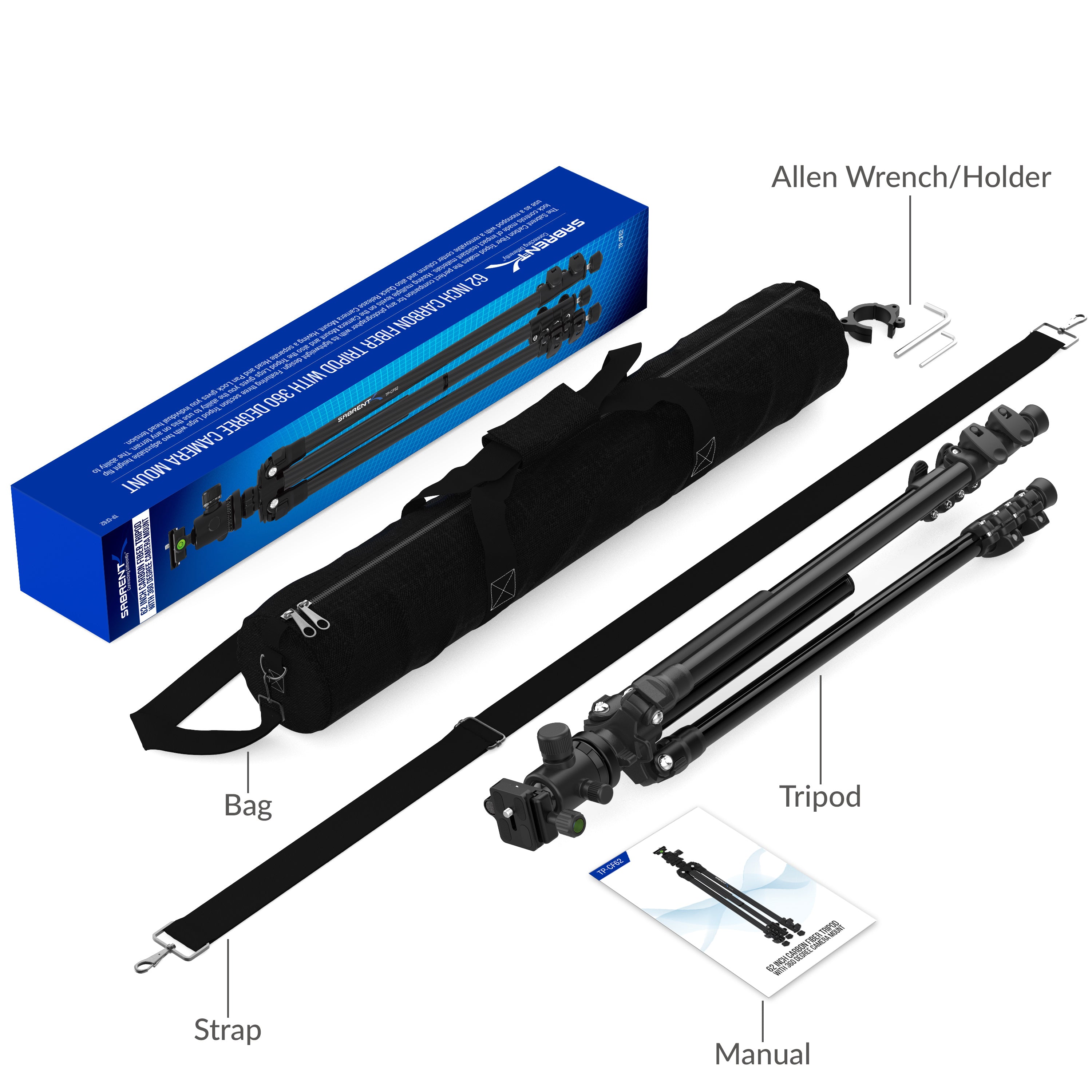 Carbon Fiber Tripod With 360° Camera Mount