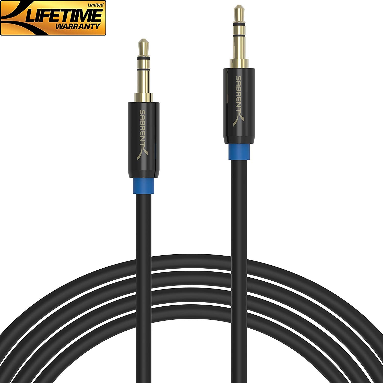 3.5mm Gold Plated Premium Auxiliary Male To Male AUX Cable 26 Feet