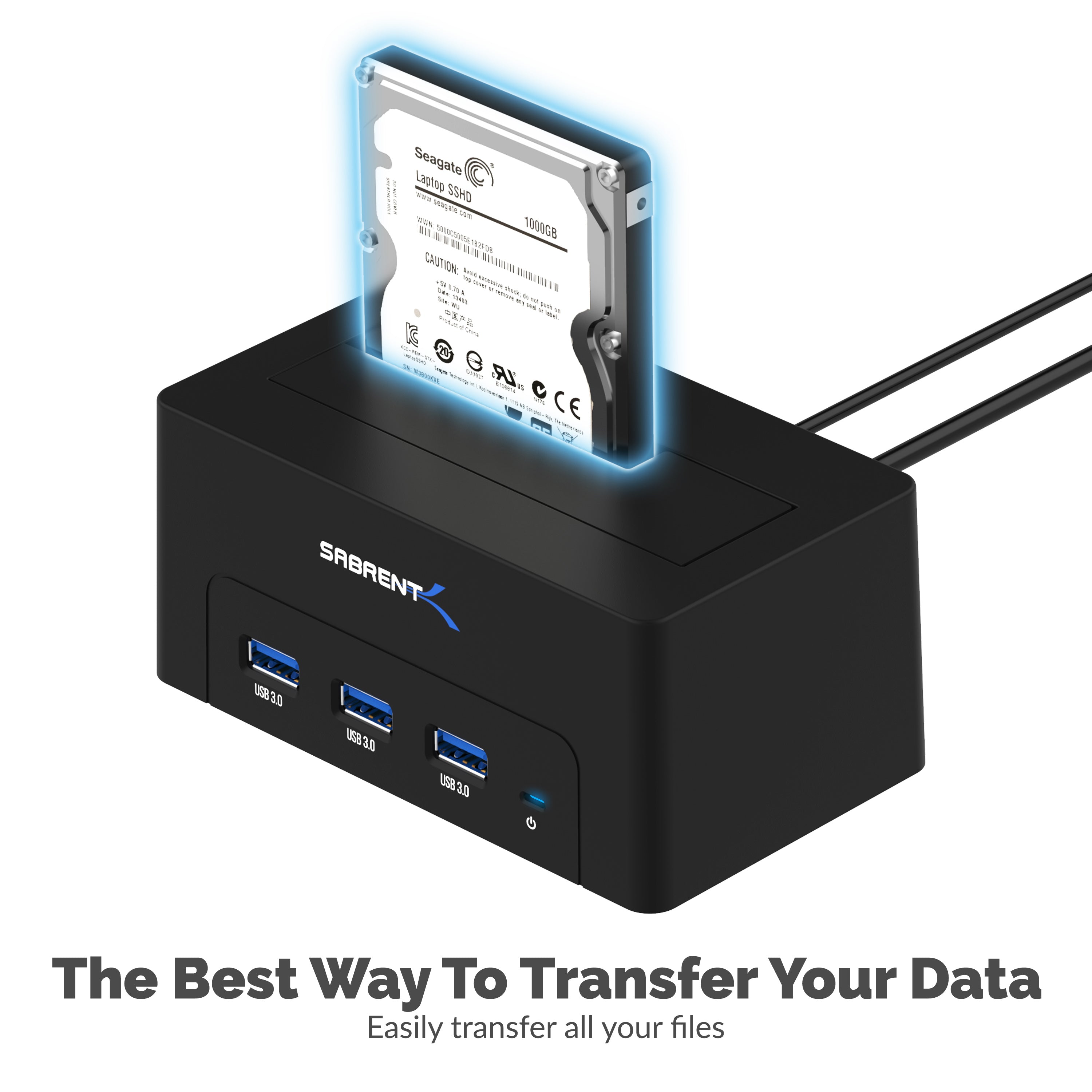 USB 3.0 SATA/SSD 2.5" HDD Docking Station with 3 USB Ports