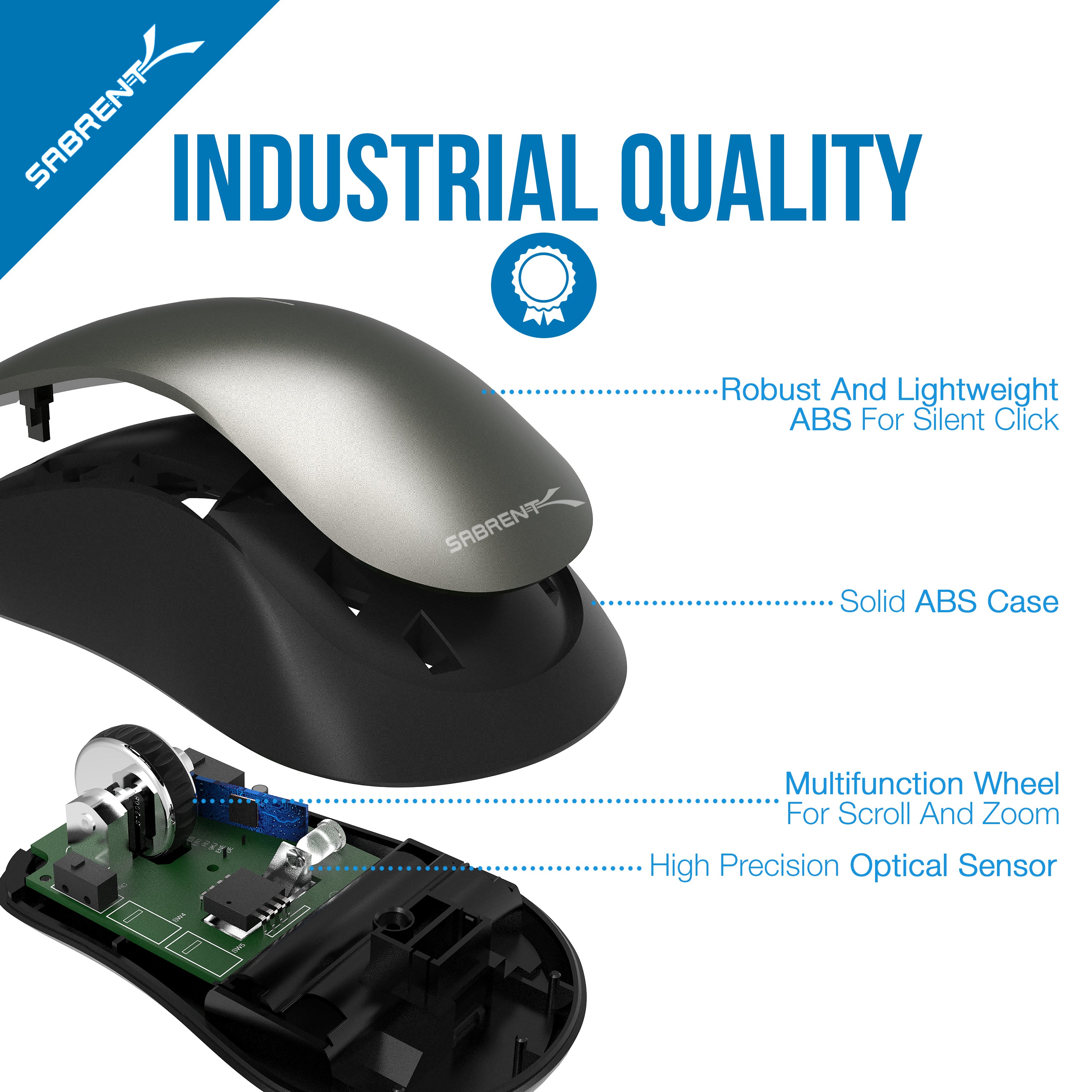 3-Button 2.4GHz Wireless Mouse with Nano Receiver