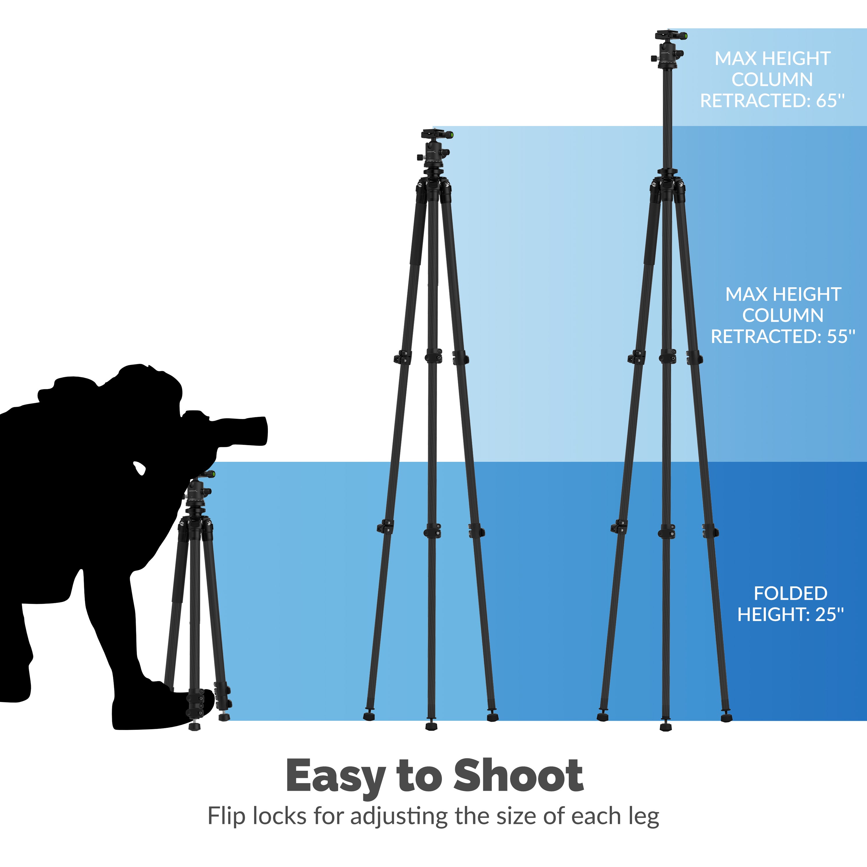 Carbon Fiber Tripod With 360° Camera Mount