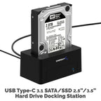 USB 3.1 Type-C 2.5"-3.5" HDD Docking Station