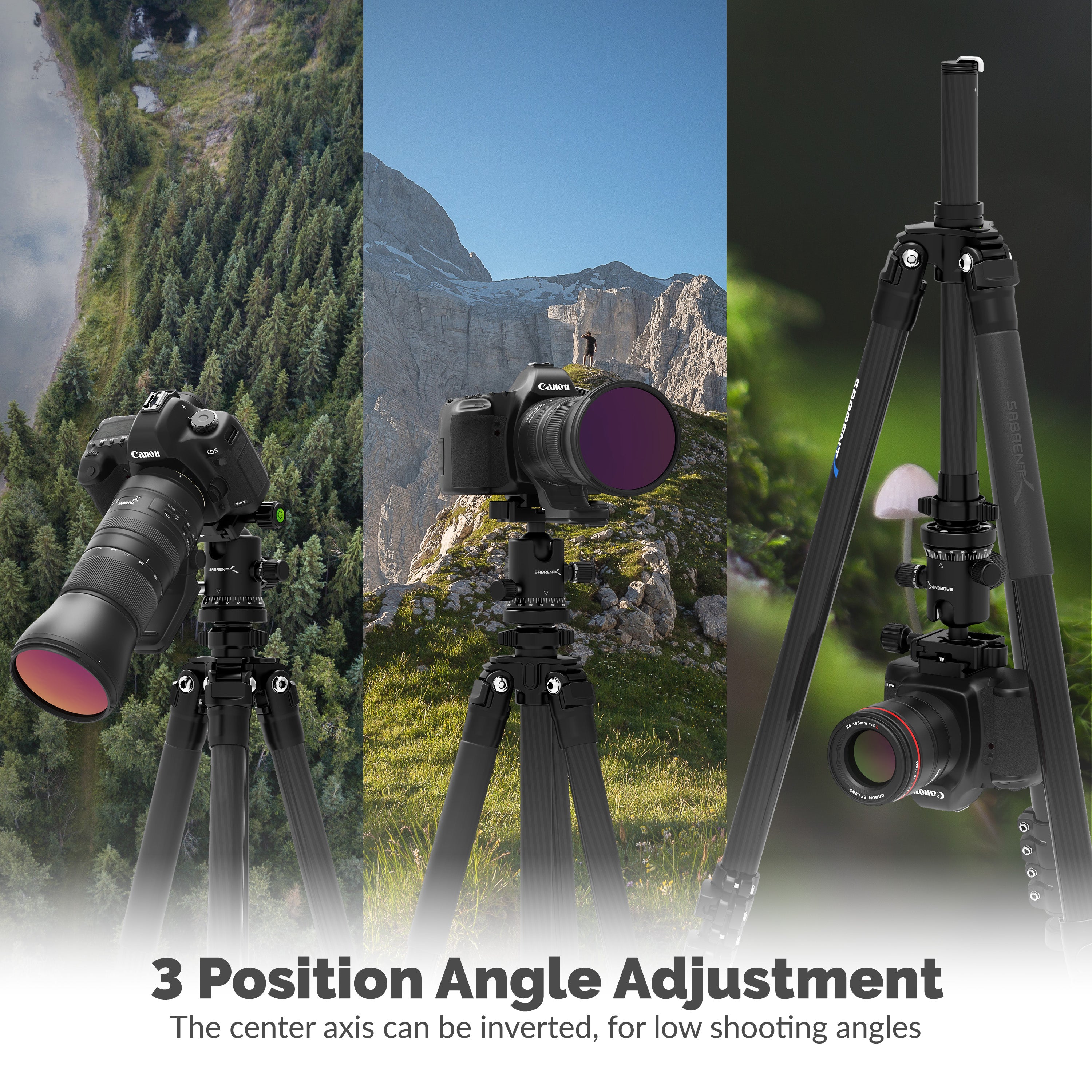 Carbon Fiber Tripod With 360° Camera Mount