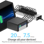 20-Port USB 2.0 90W Charger